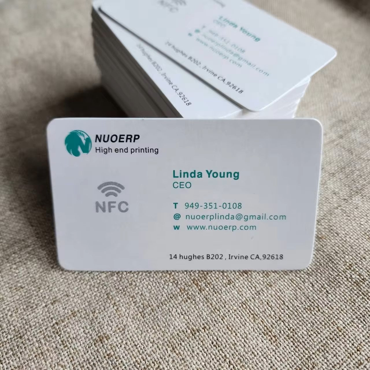 Custom Luxury NFC business cards Hot Foil Stamping NFC Business Card Printing NUOERP INC