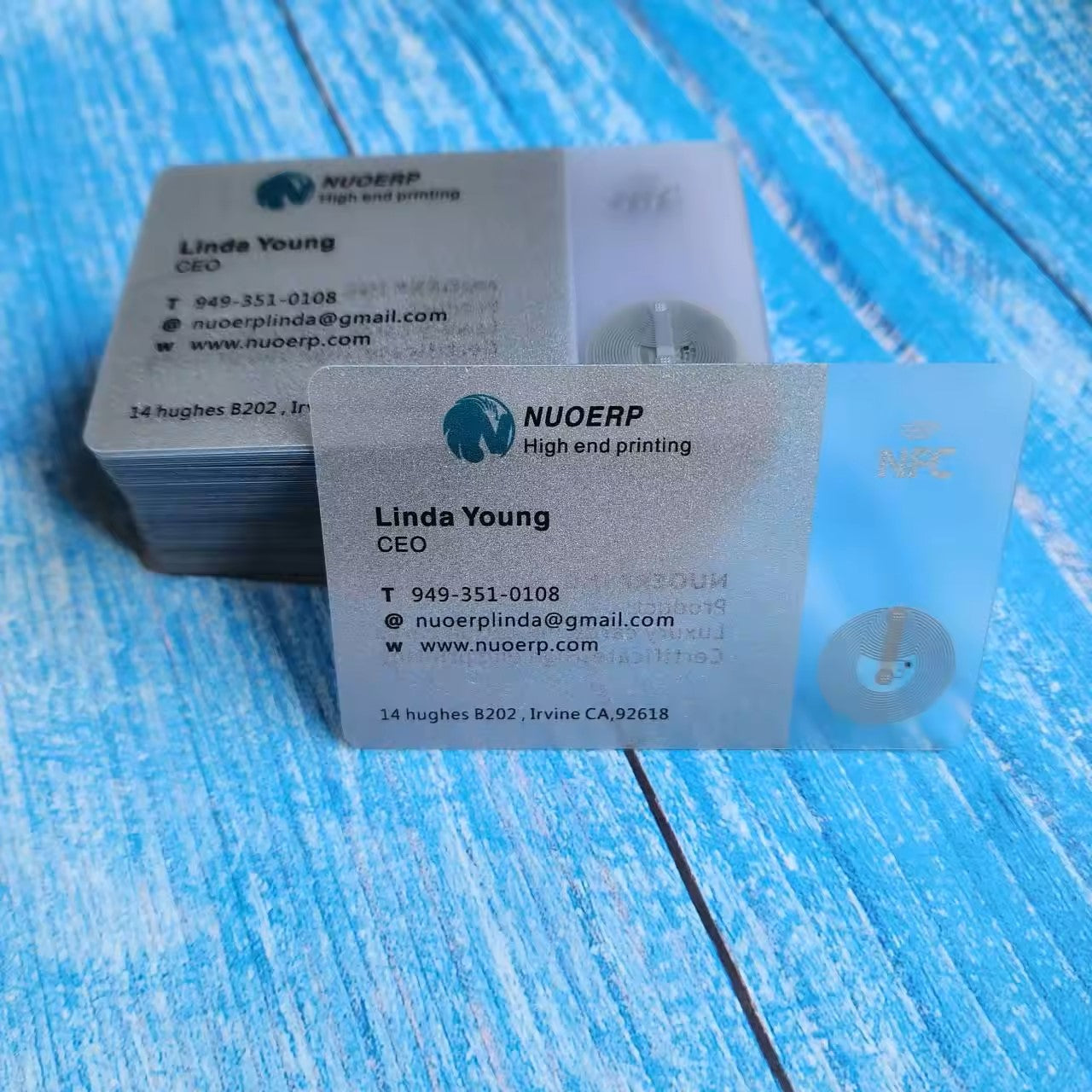 Custom Luxury NFC business cards Hot Foil Stamping NFC Business Card Printing NUOERP INC