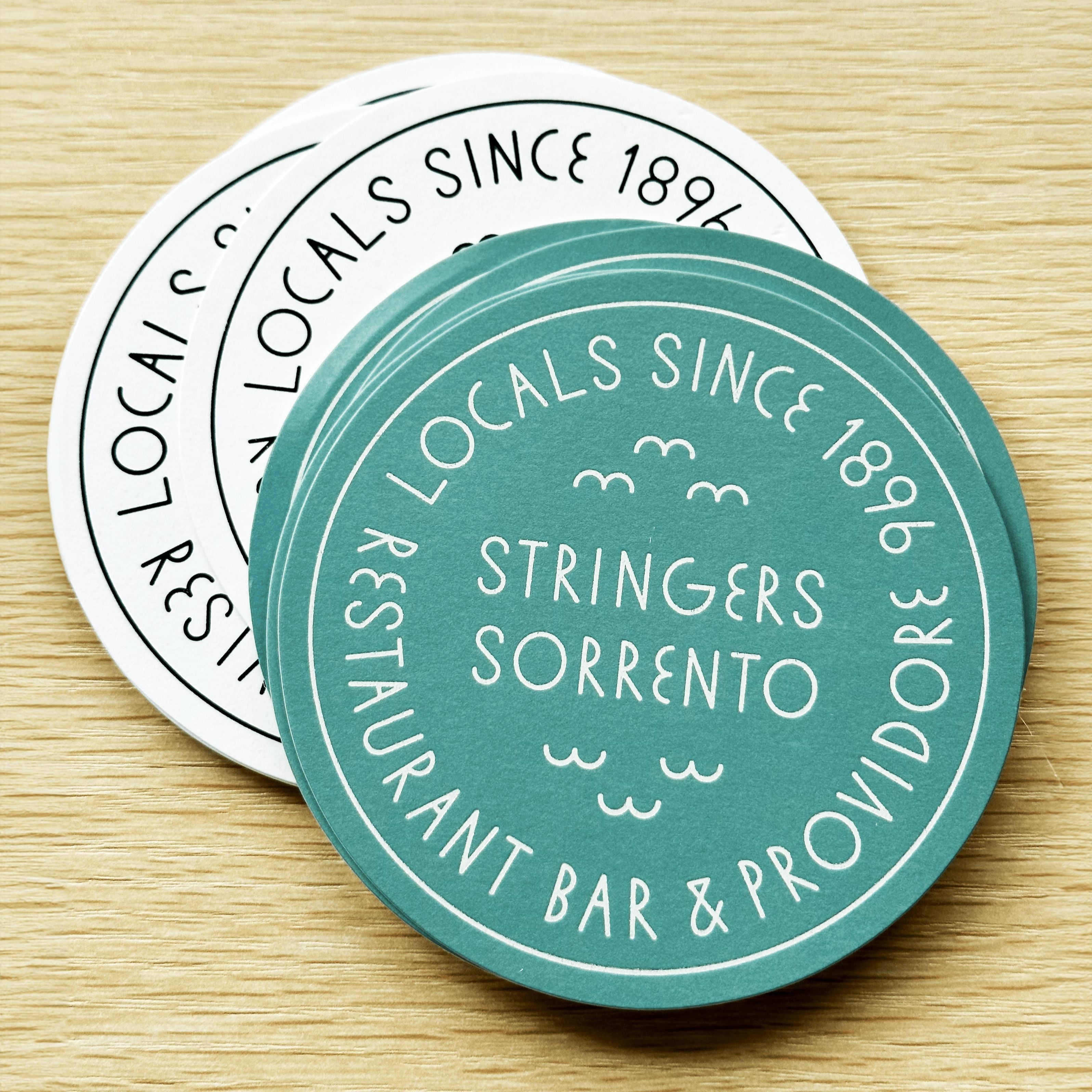 Custom paper circle shape letterpress cards printing with gold foil, coasters (green/white) NUOERP INC