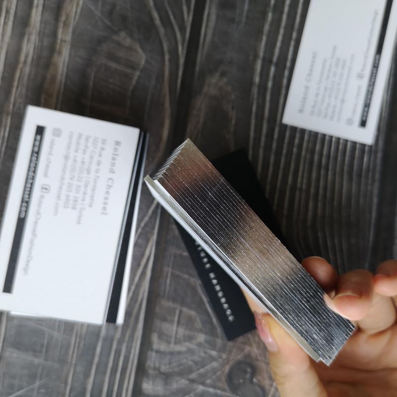 Silver foil stamping - Silver foil stamping edge business cards NUOERP INC