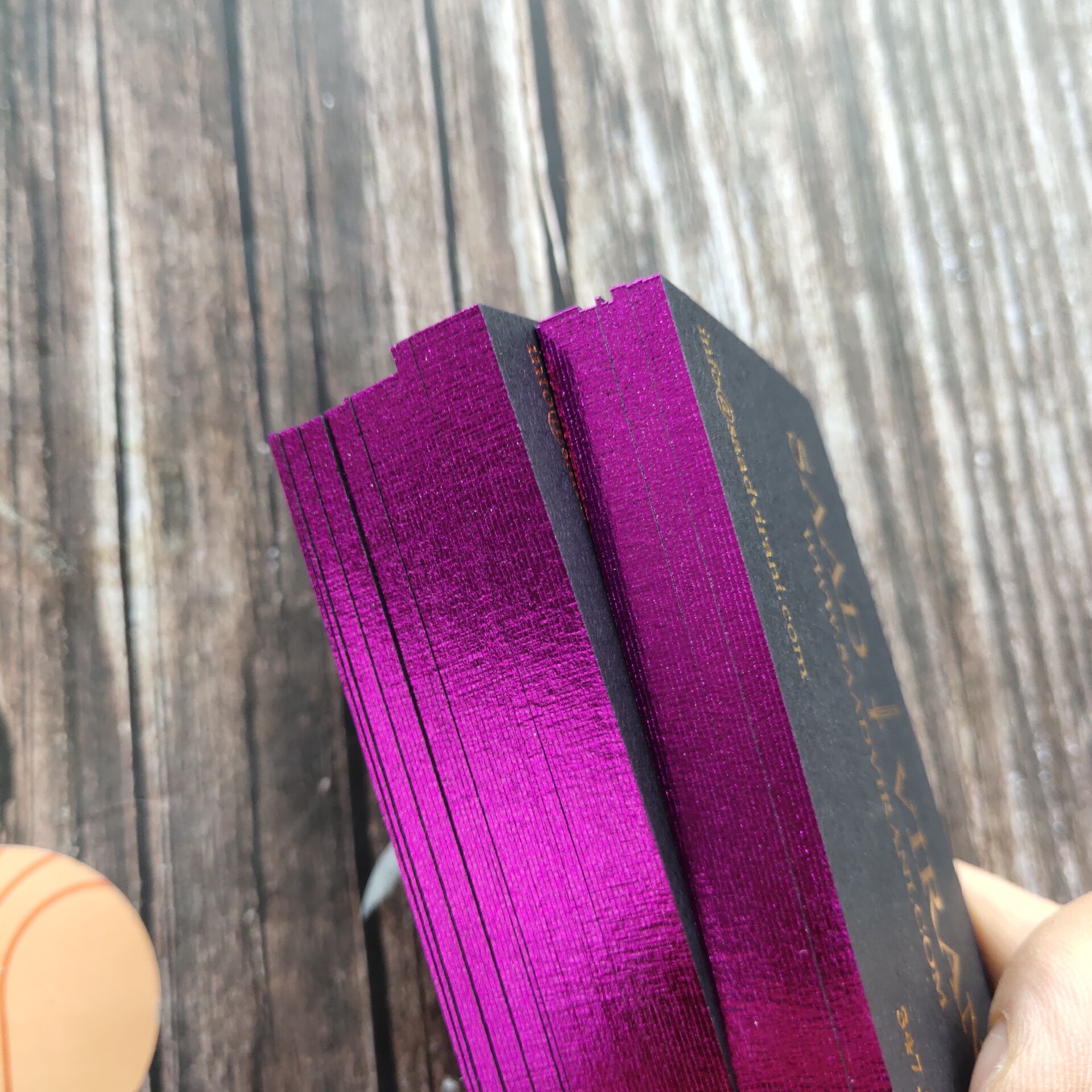 Luxury Edge Fuchsia Foil Card Colored Edge Business Card NUOERP INC