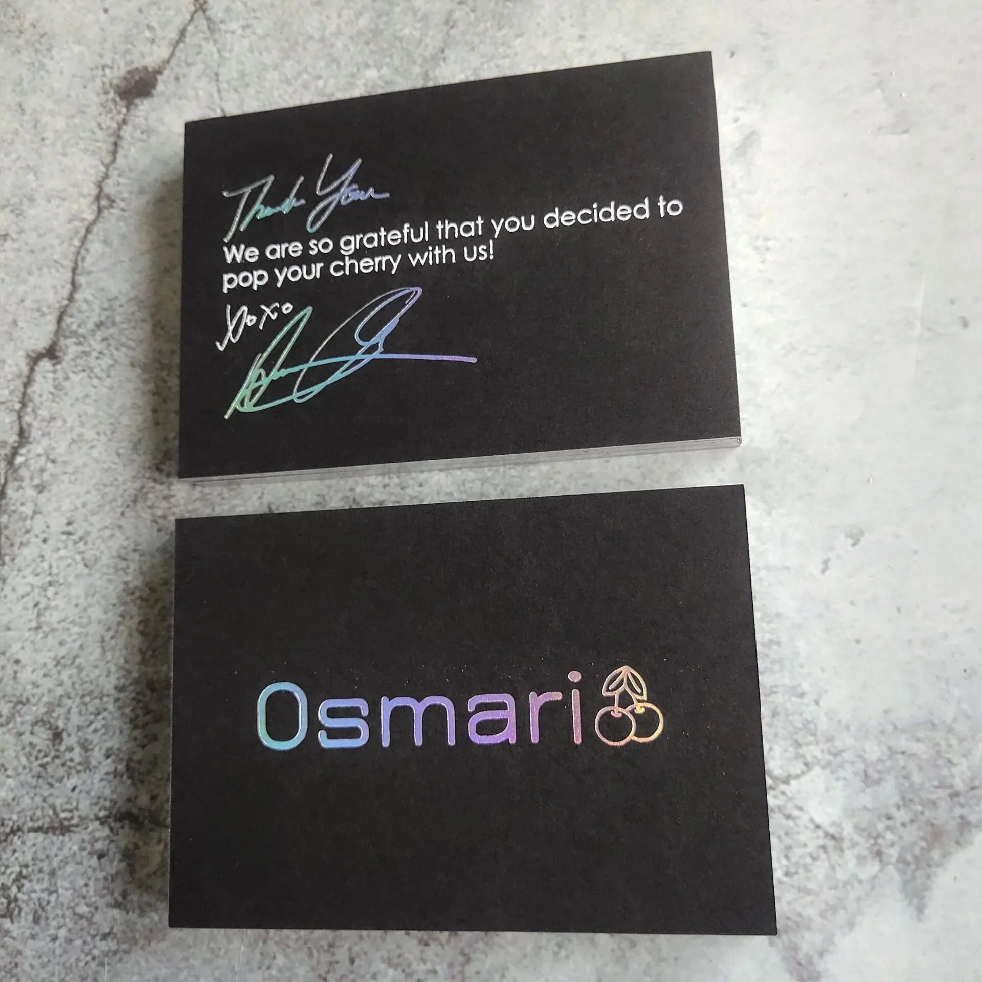 Hologram gold foil stamping paper business cards with edge foil NUOERP INC