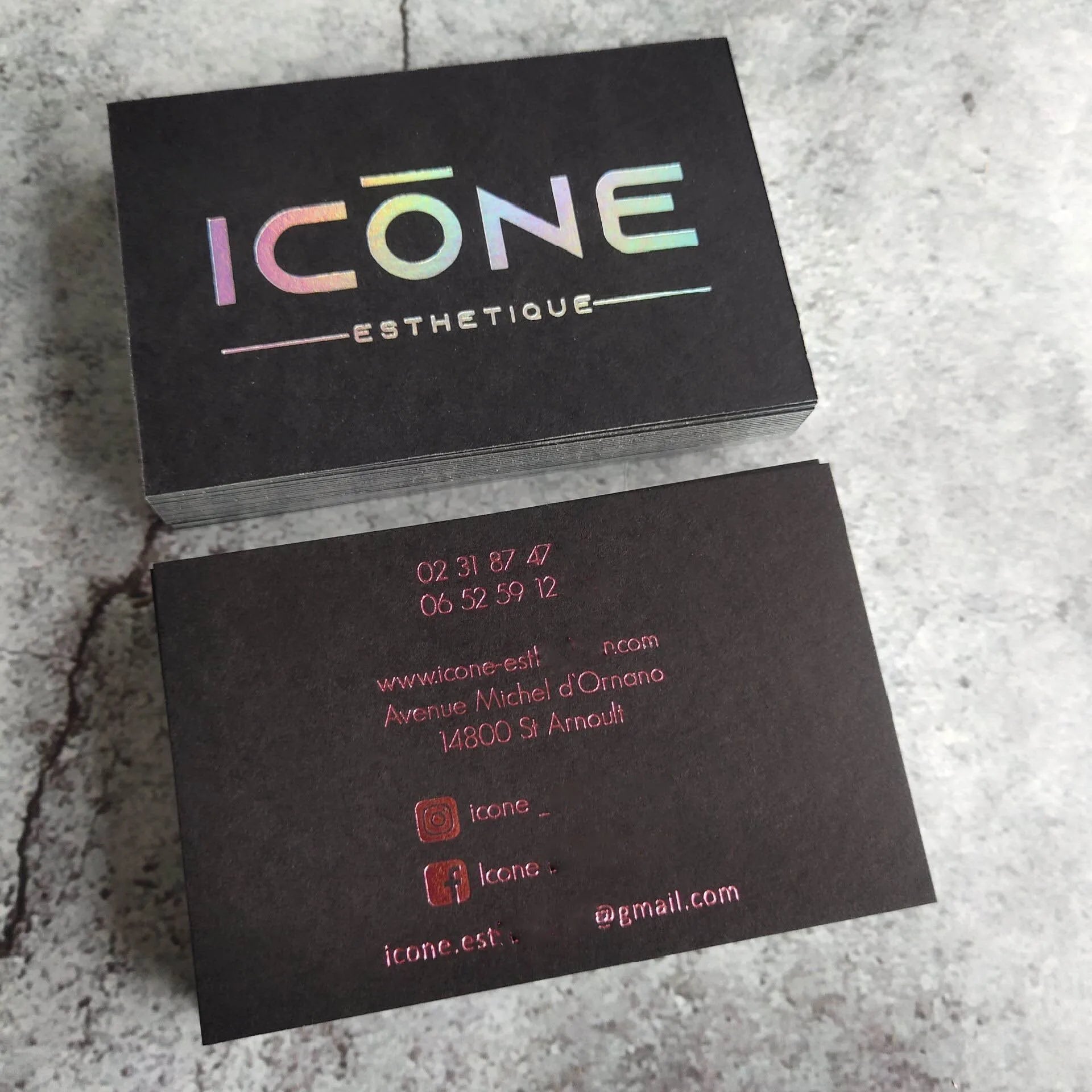 Hologram gold foil stamping paper business cards with edge foil NUOERP INC