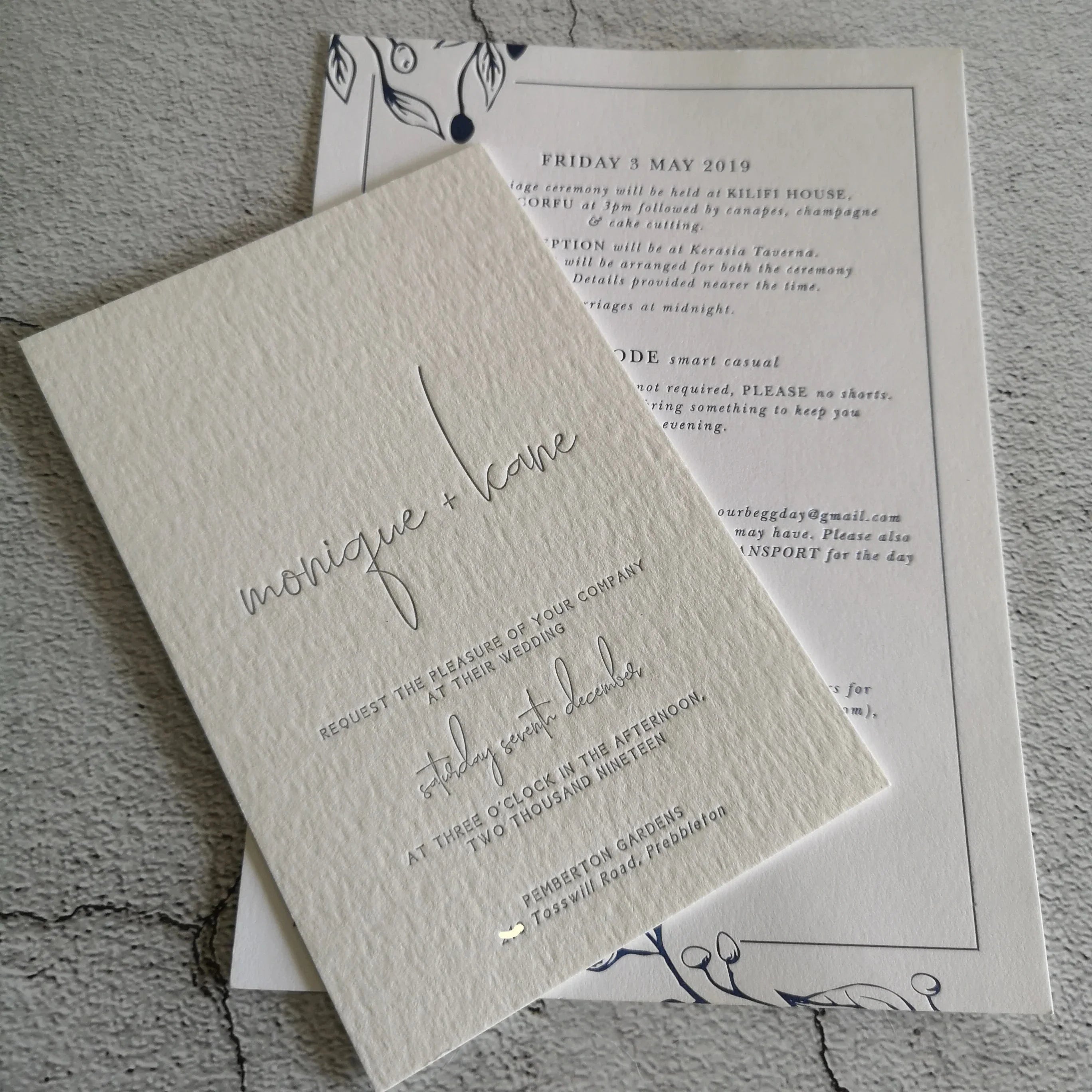 Wedding Invitations - Custom Letterpress and Gold Foil NUOERP INC