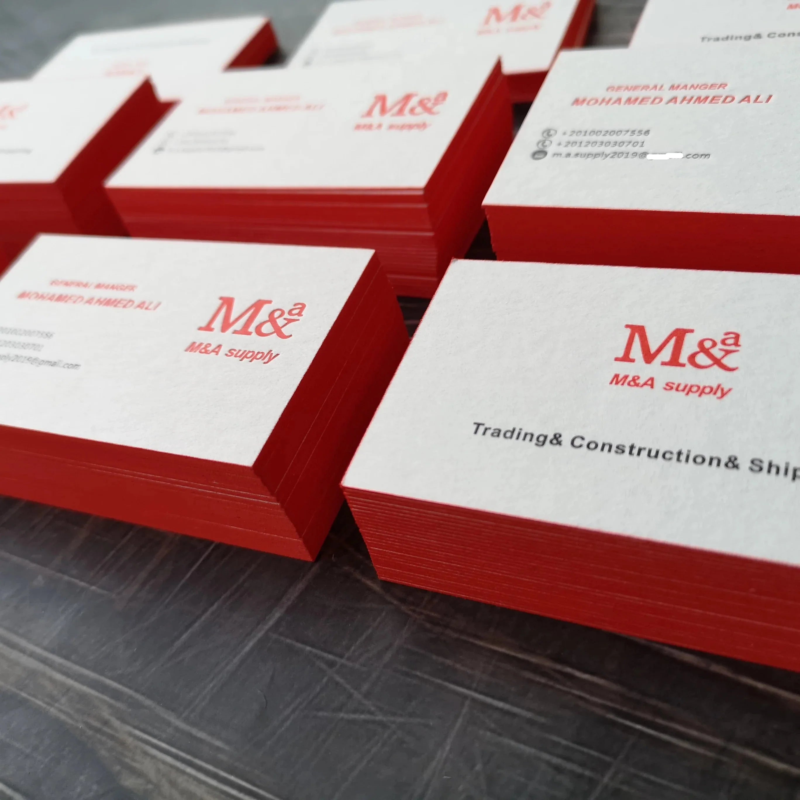 Letterpress/Embossing Color Edge Paper Business Card Printing NUOERP INC