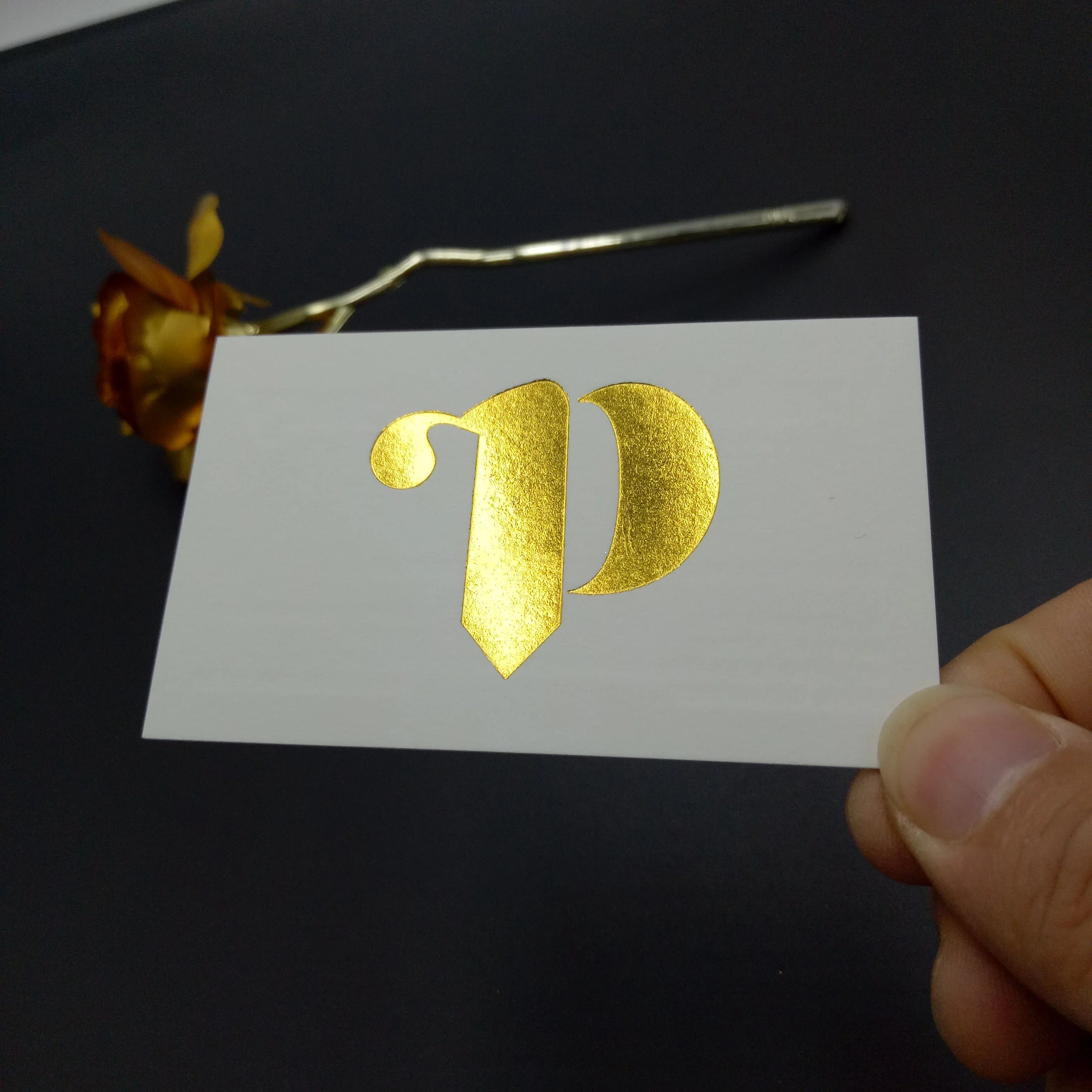 White cotton paper printing letterpress business cards, gold foil business card NUOERP INC