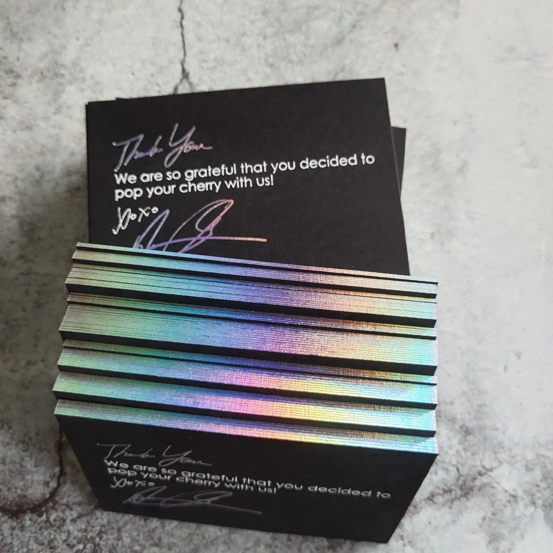 Hologram gold foil stamping paper business cards with edge foil NUOERP INC