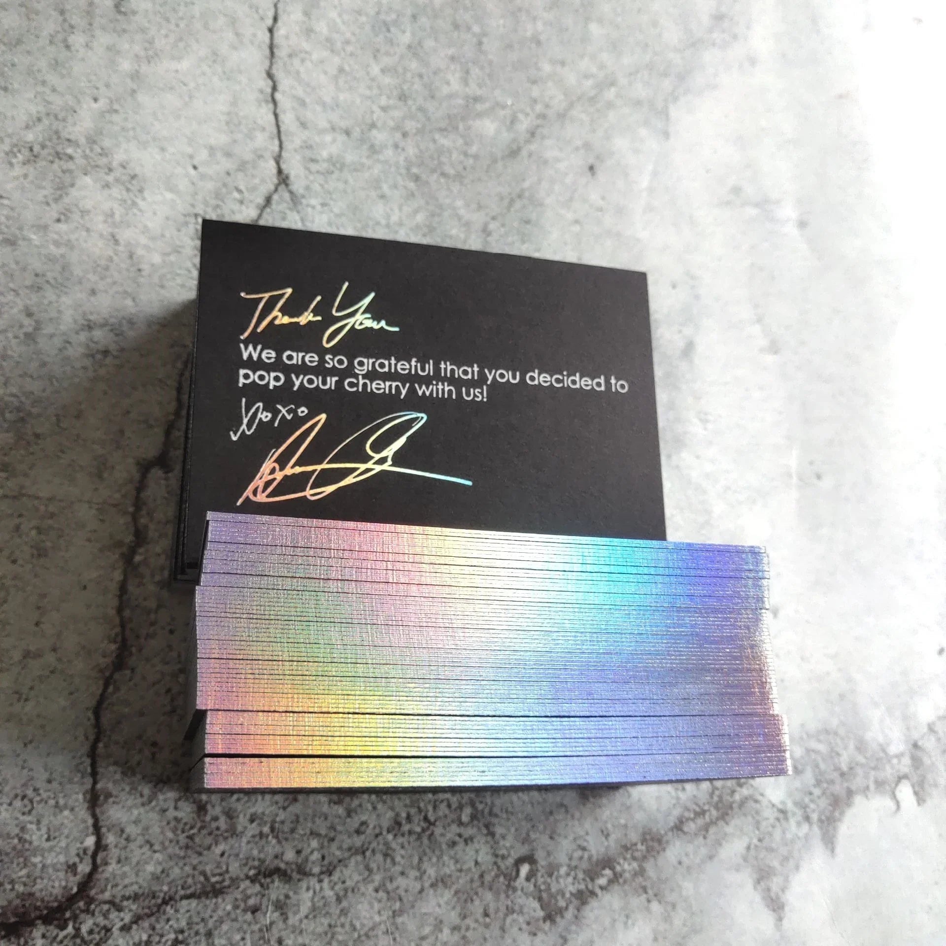 Hologram gold foil stamping paper business cards with edge foil NUOERP INC