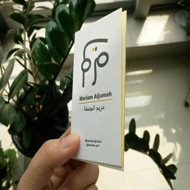 Debossed business card cotton paper name card, foreign languages NUOERP INC