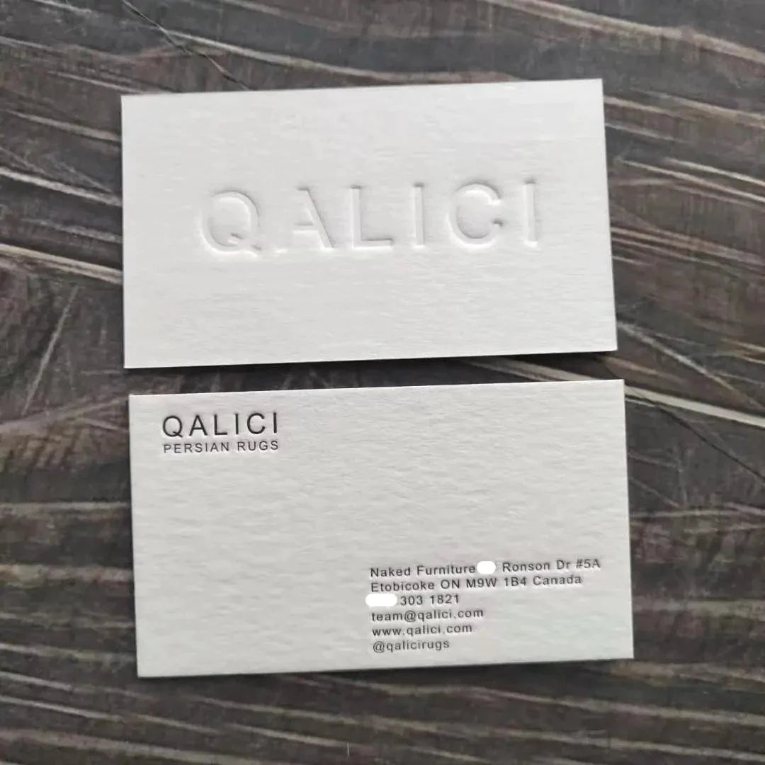 White cotton paper printing letterpress business cards, gold foil business card NUOERP INC