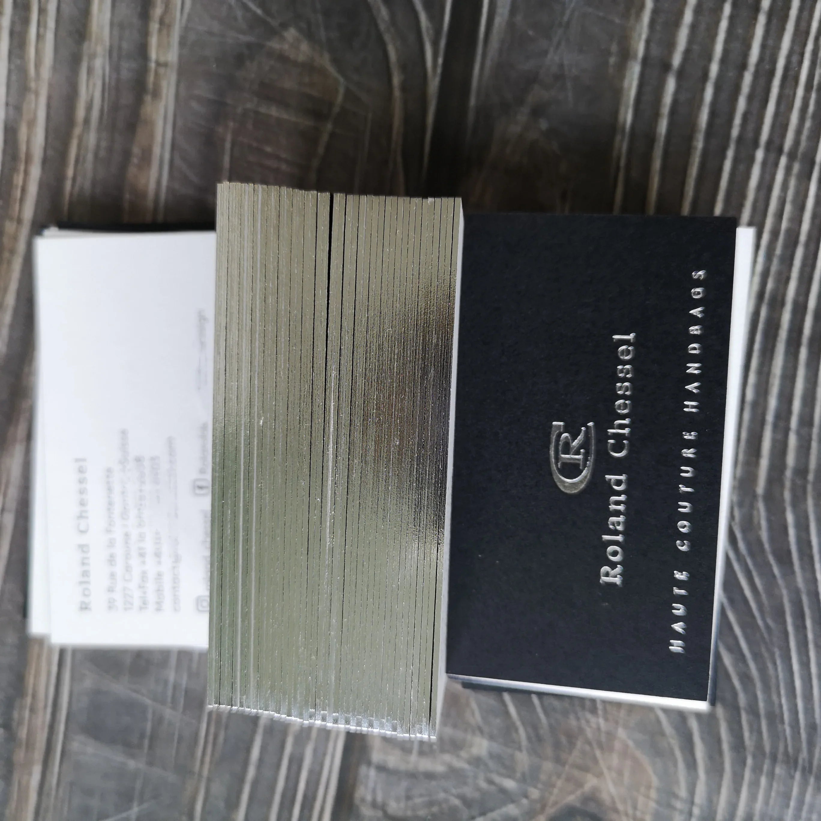 Silver foil stamping - Silver foil stamping edge business cards NUOERP INC