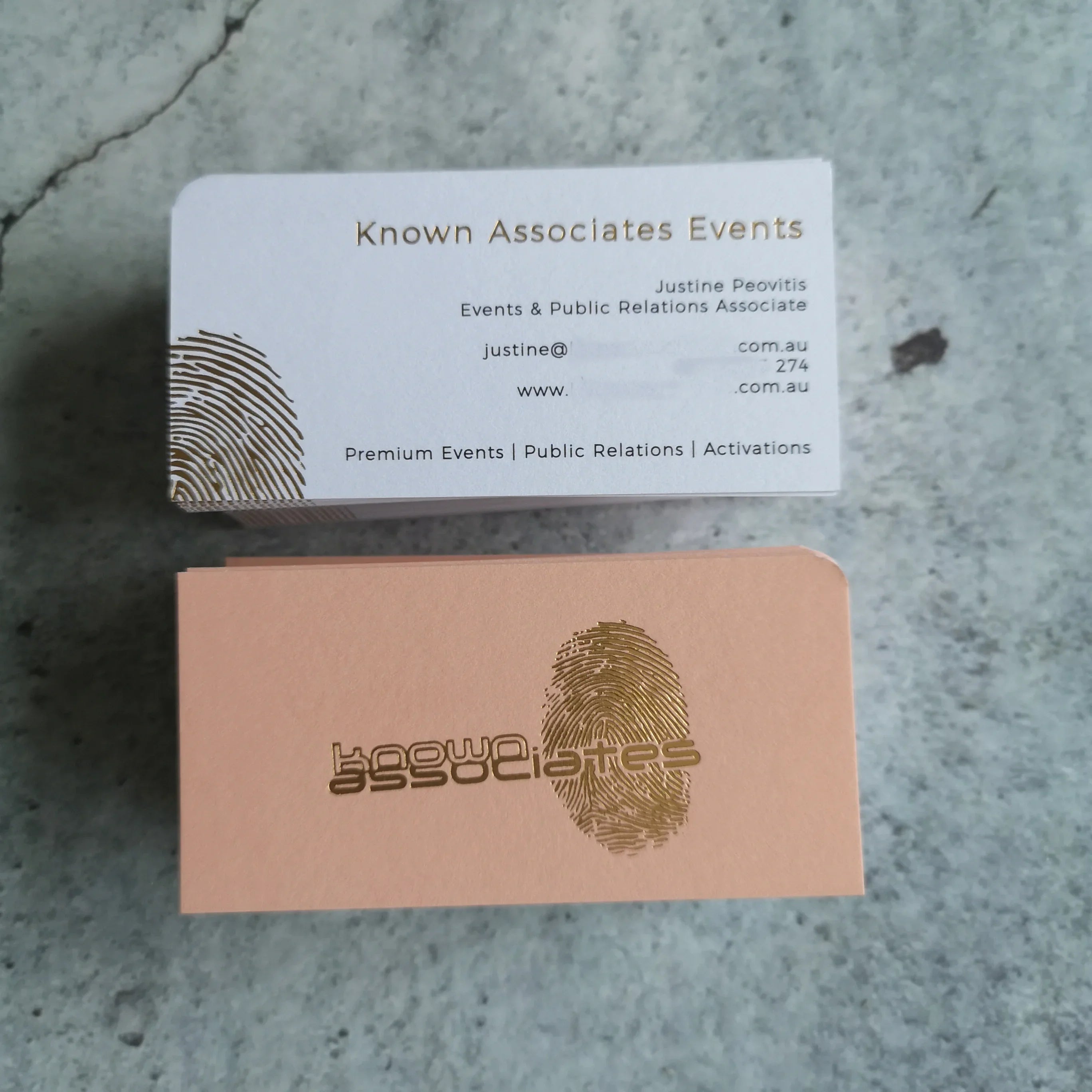 White paper foil stamping business cards print with edge foiling NUOERP INC
