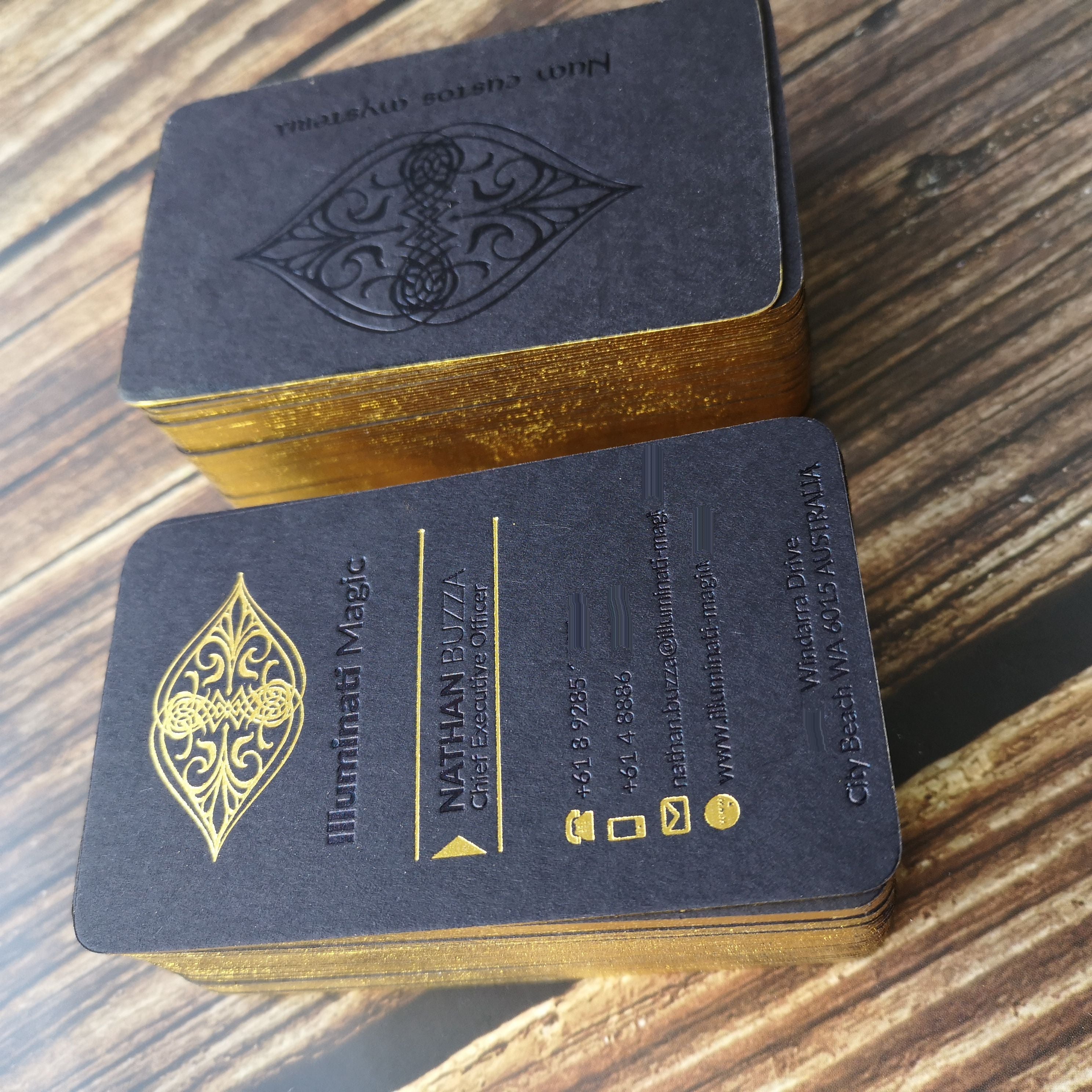 Luxury Edge Gold Foil Card Colored Edge Business Card NUOERP INC