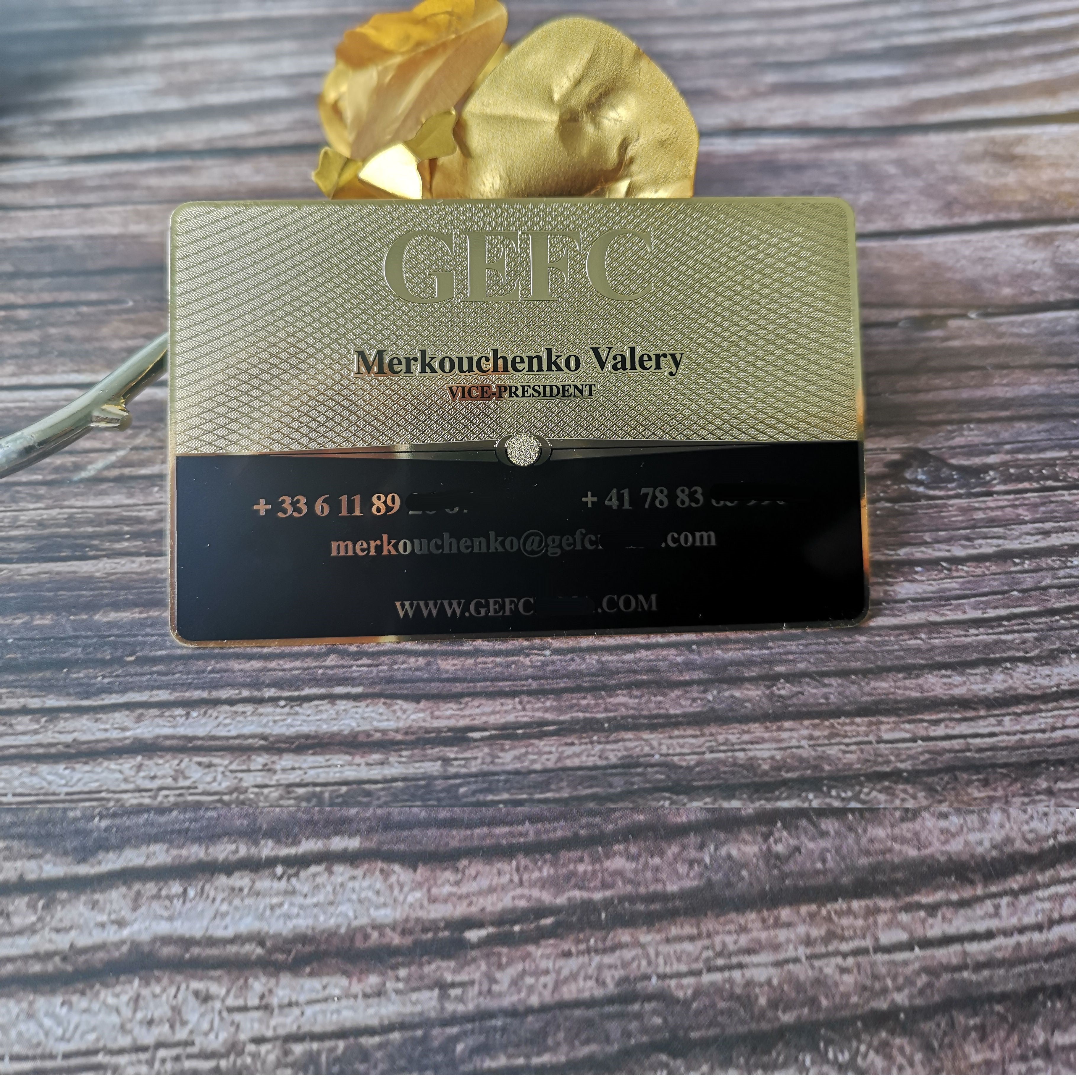 Multicolored Metal & Gold Foil Business Cards NUOERP INC