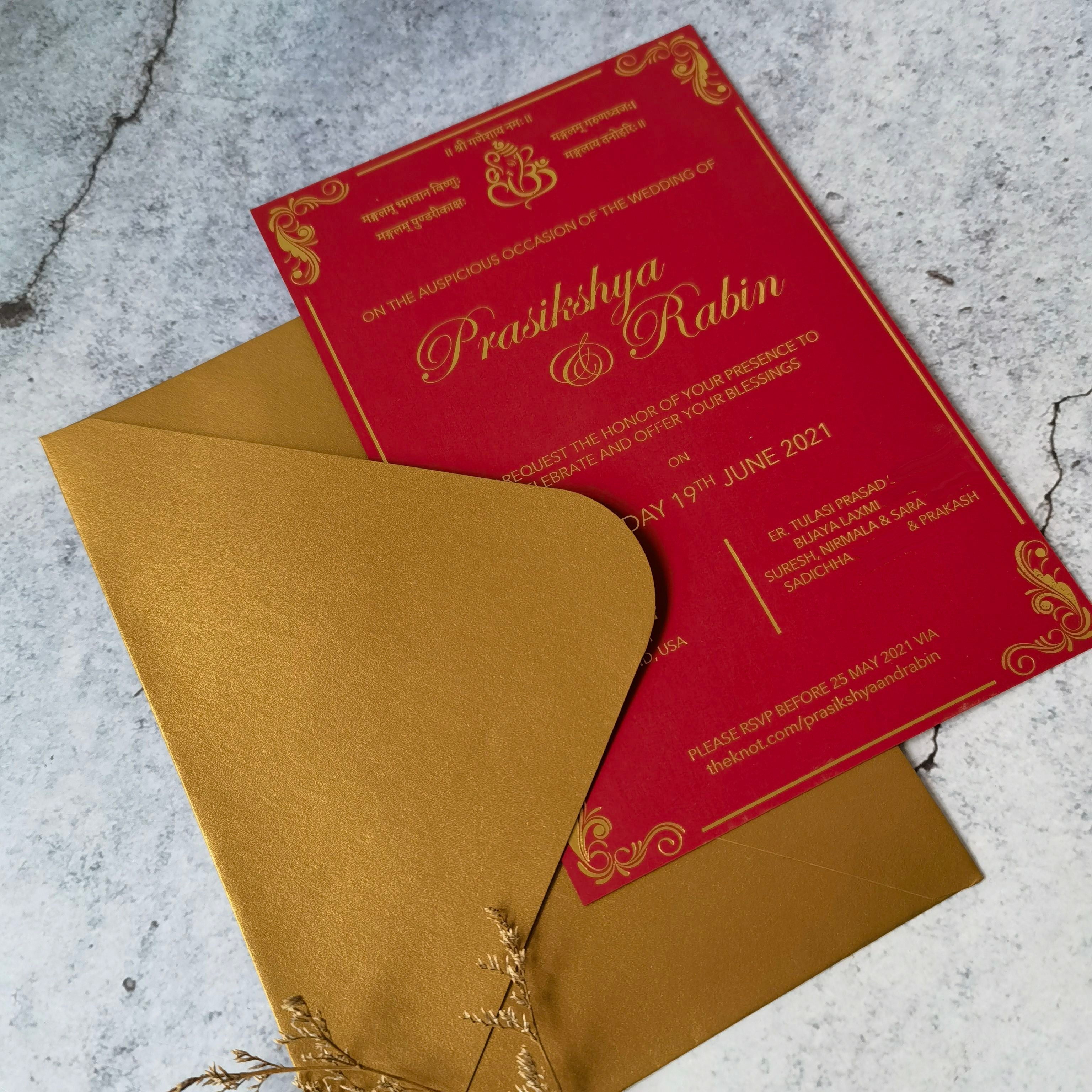Wedding Invitations - Custom Letterpress and Gold Foil NUOERP INC