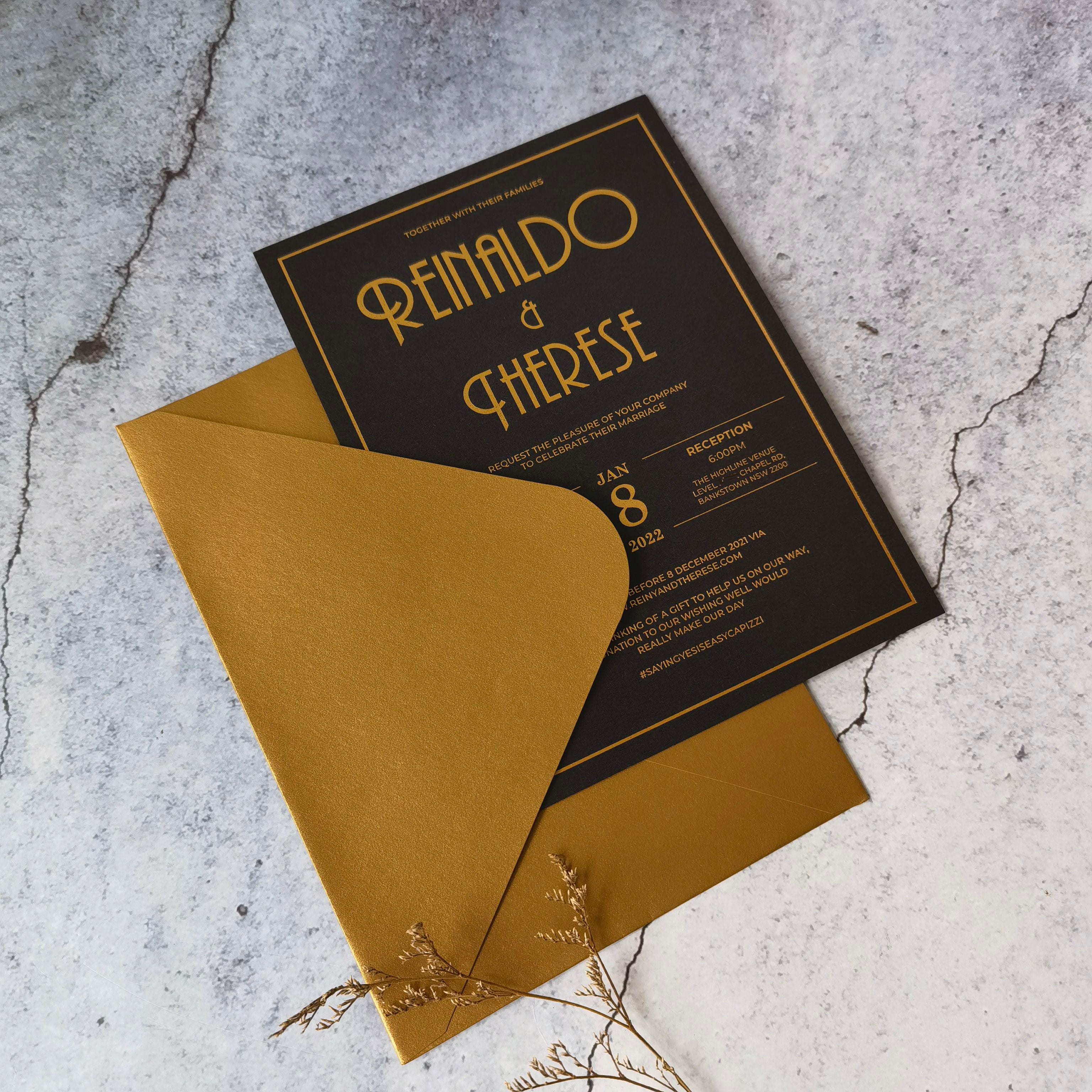 Wedding Invitations - Custom Letterpress and Gold Foil NUOERP INC