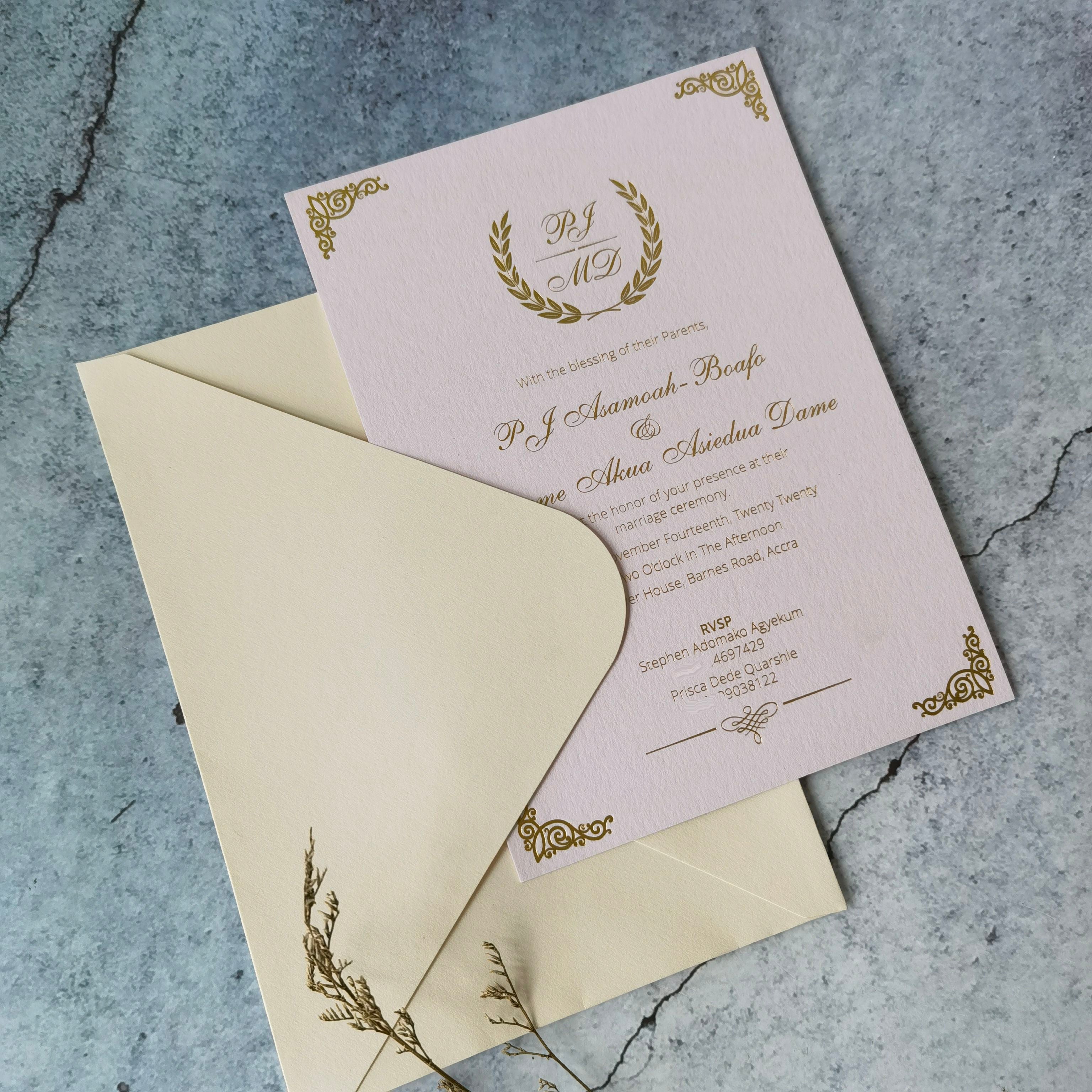 Full printing design wedding Invitations announcements custom gold wedding cards NUOERP INC
