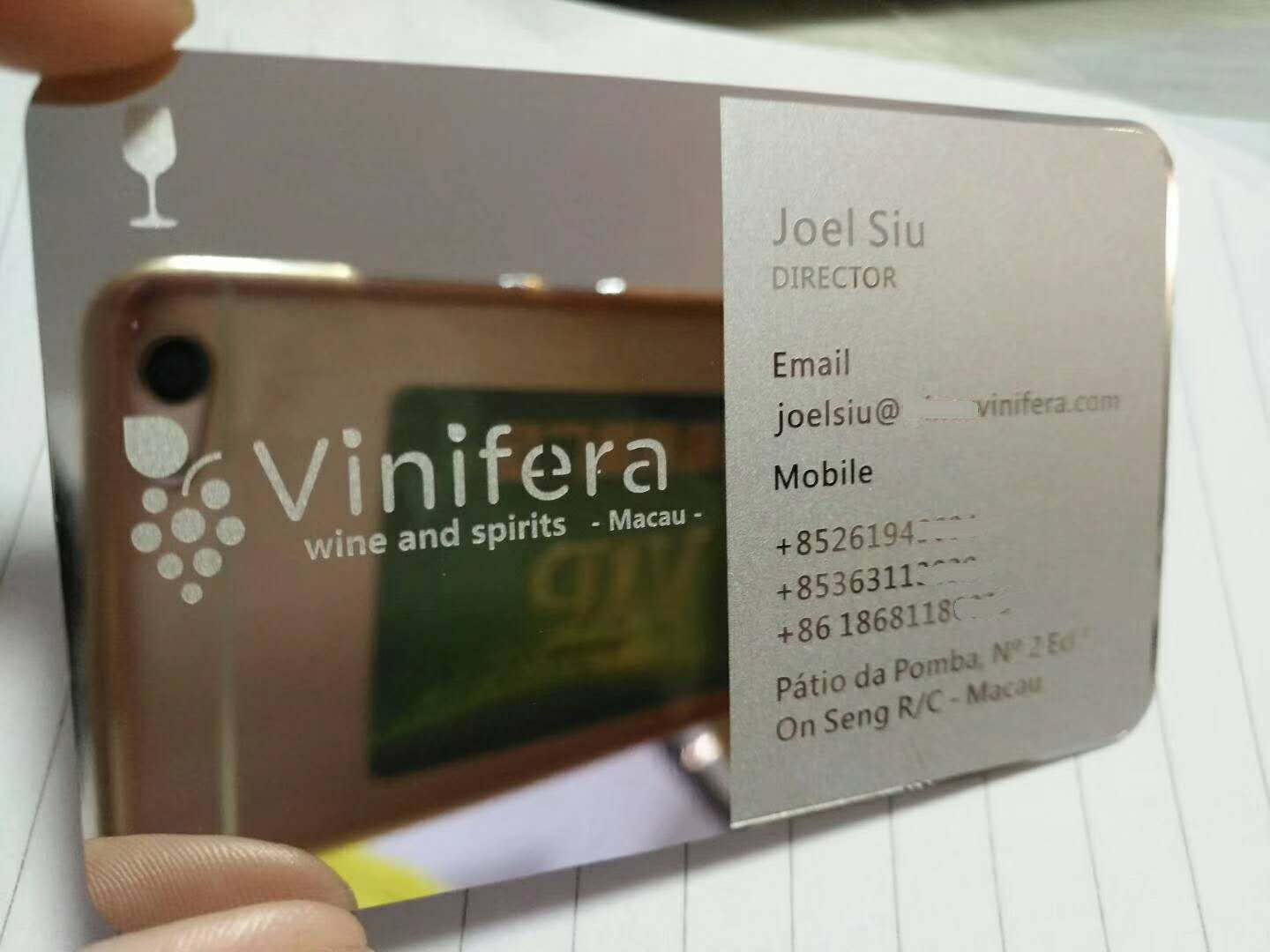 Manufacturer Gold Foil metal cards silver Metal Business Card NUOERP INC
