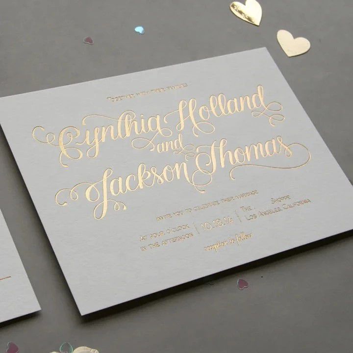 Full printing design wedding Invitations announcements custom gold wedding cards NUOERP INC