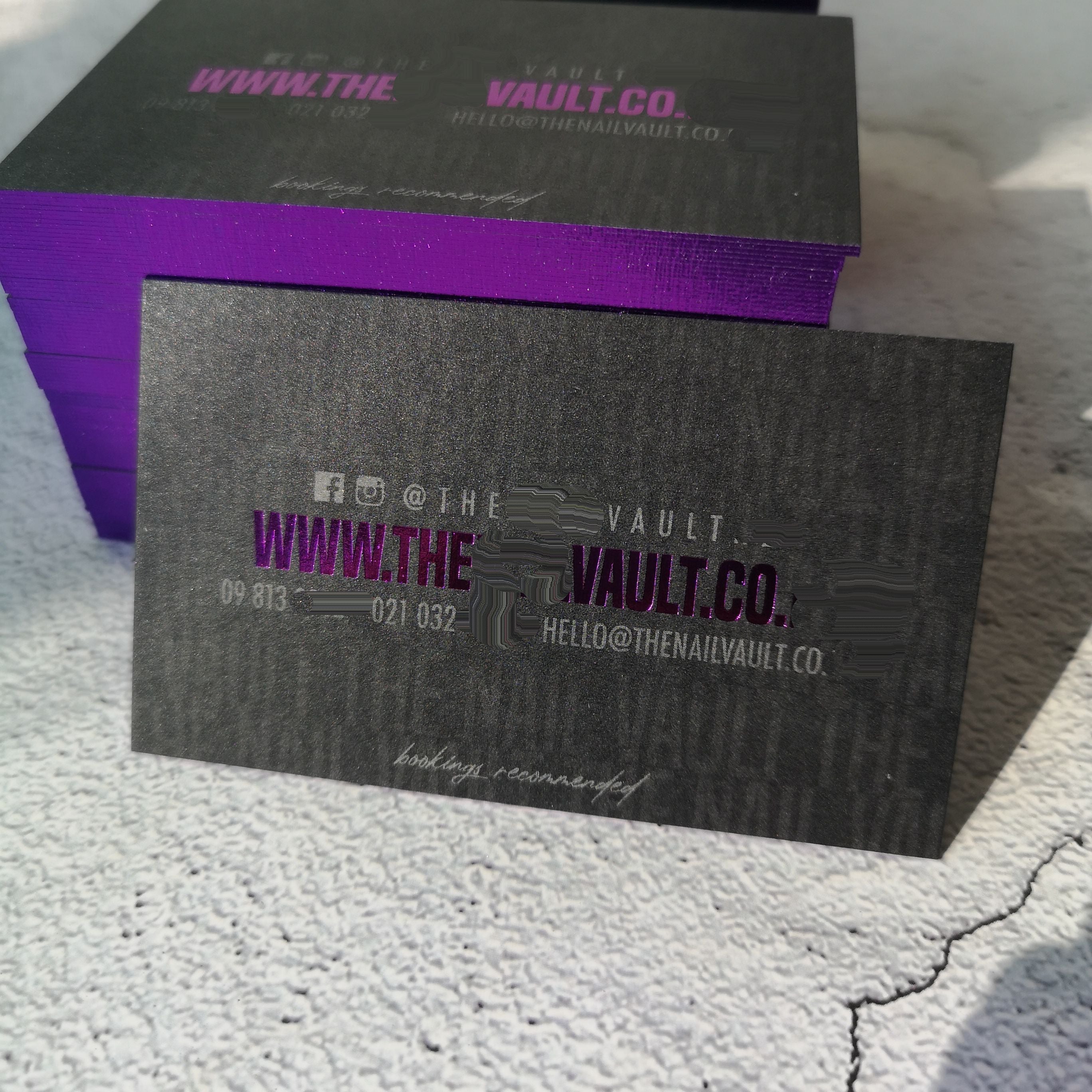Luxury Edge Purple Foil Card Colored Edge Business Card NUOERP INC