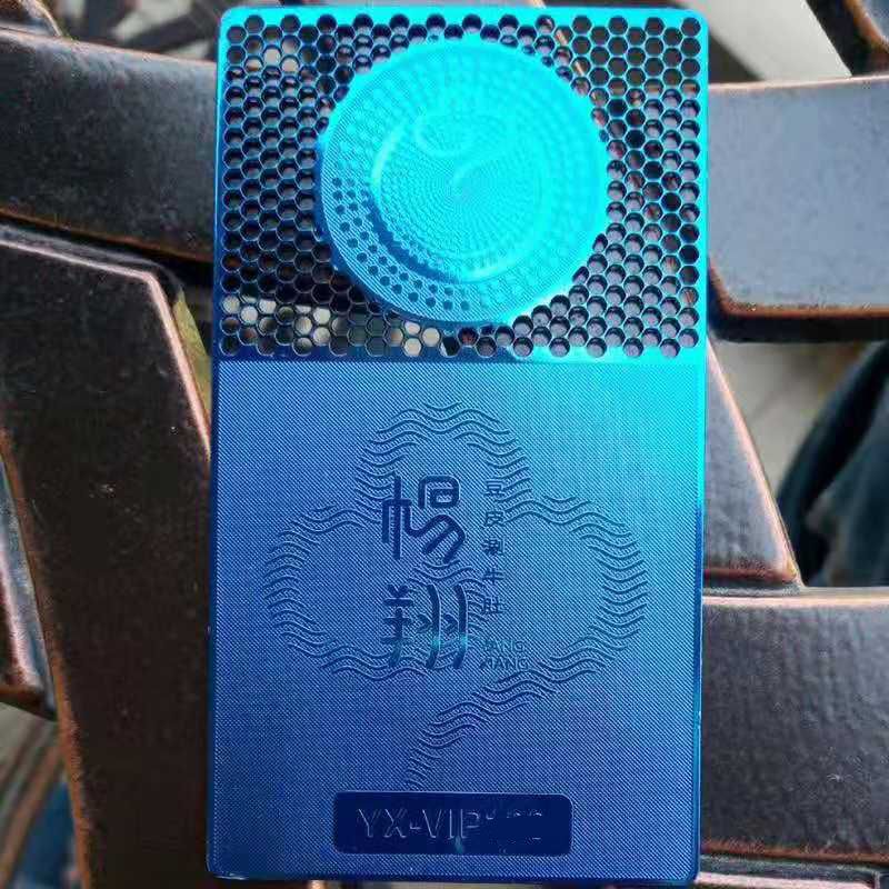 Blue Metal Business Cards with Gold Foil Printing NUOERP INC