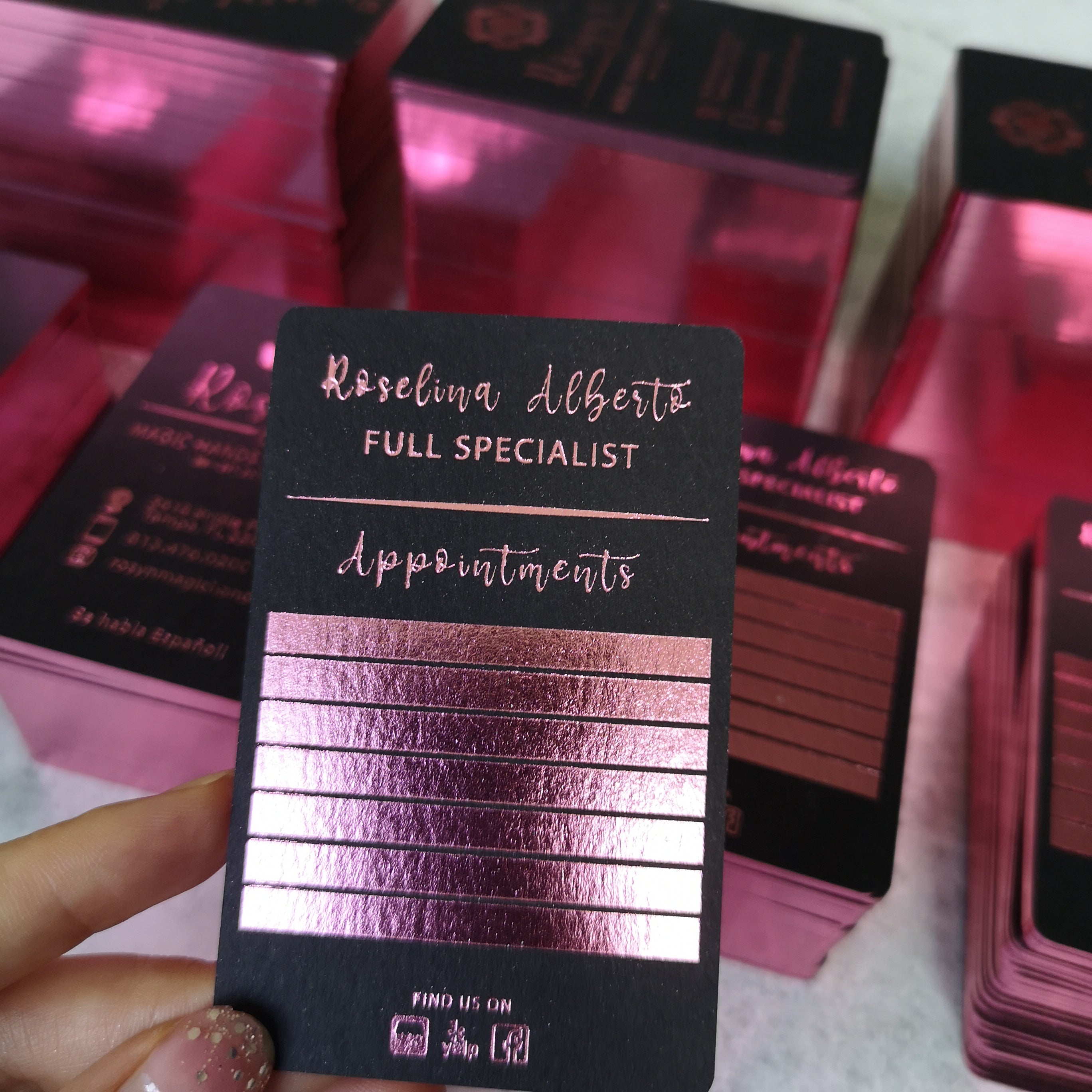 Custom business cards printing embossed hot foil stamping printing NUOERP INC