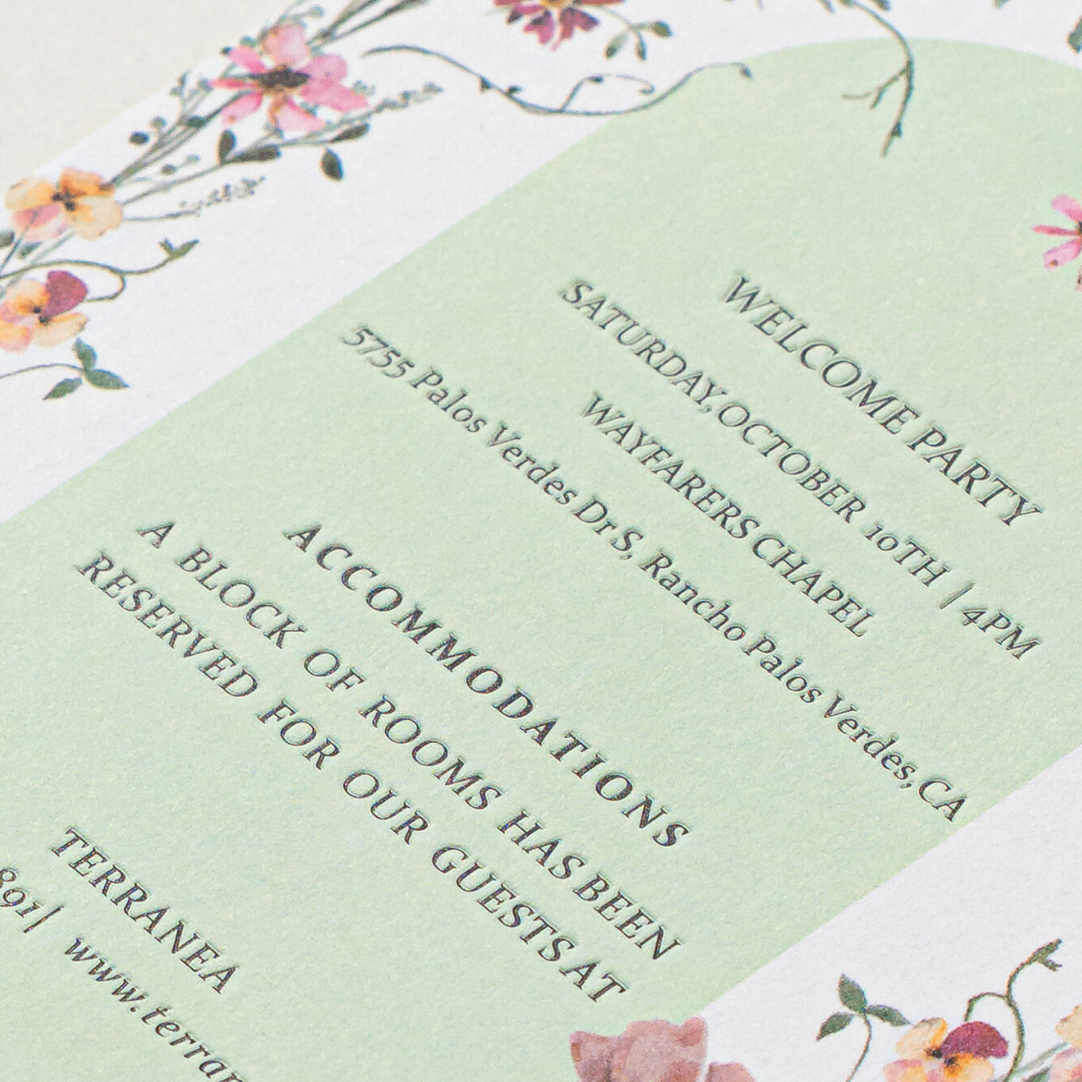 Nuoerp Green Reception Card Nuoerp Printing