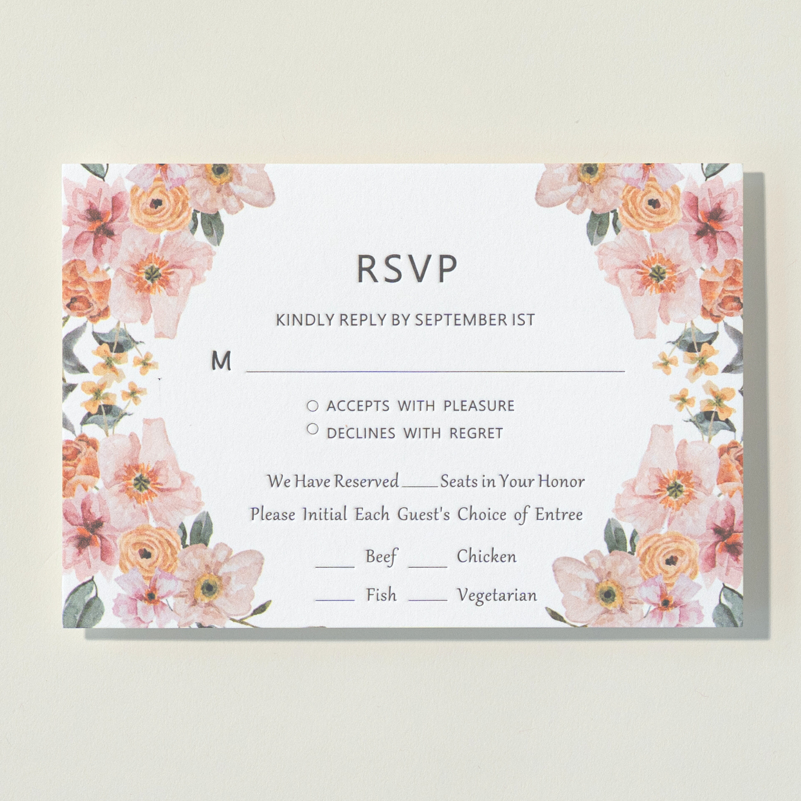 Nuoerp Pink RSVP Card Nuoerp Printing