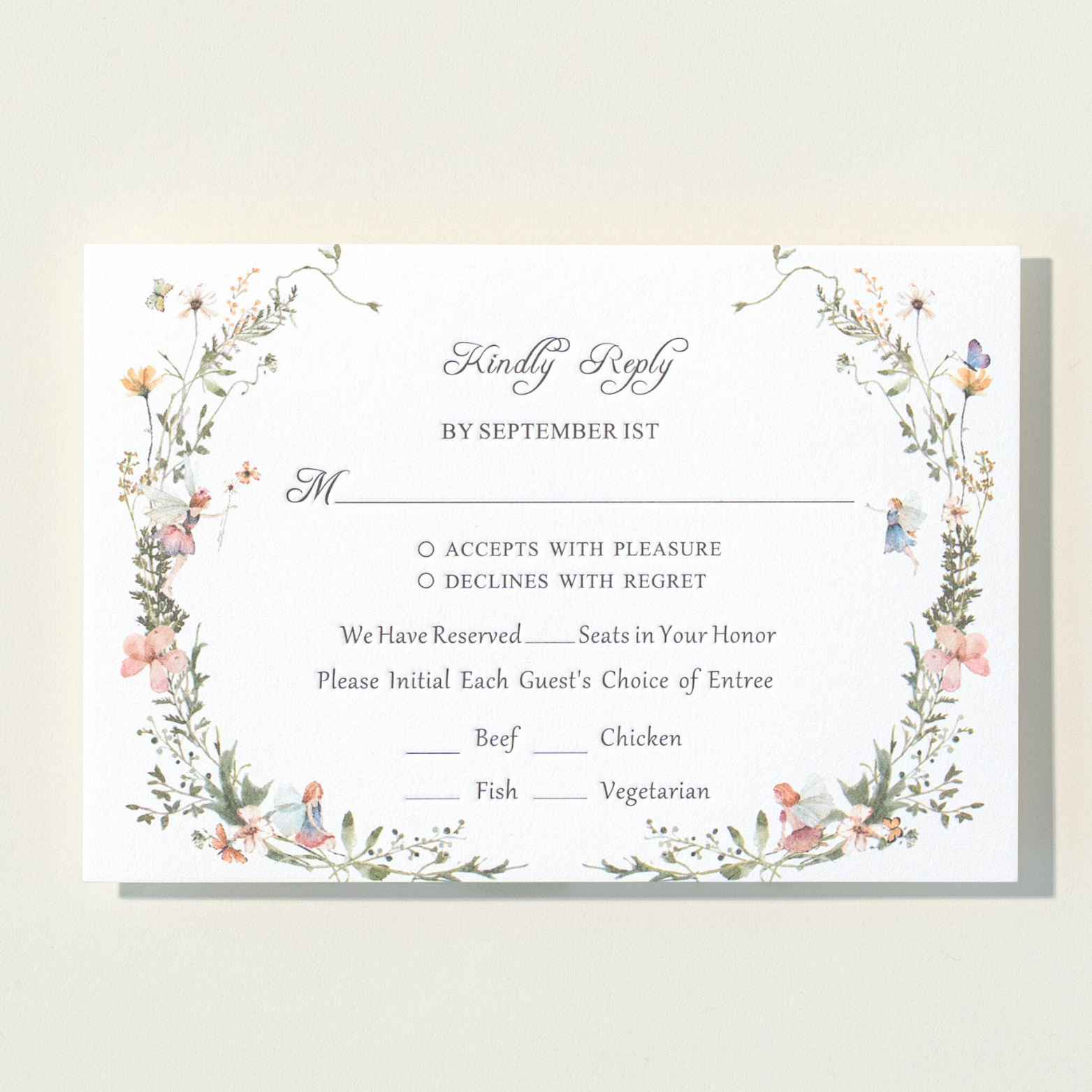 Nuoerp Green RSVP Card Nuoerp Printing