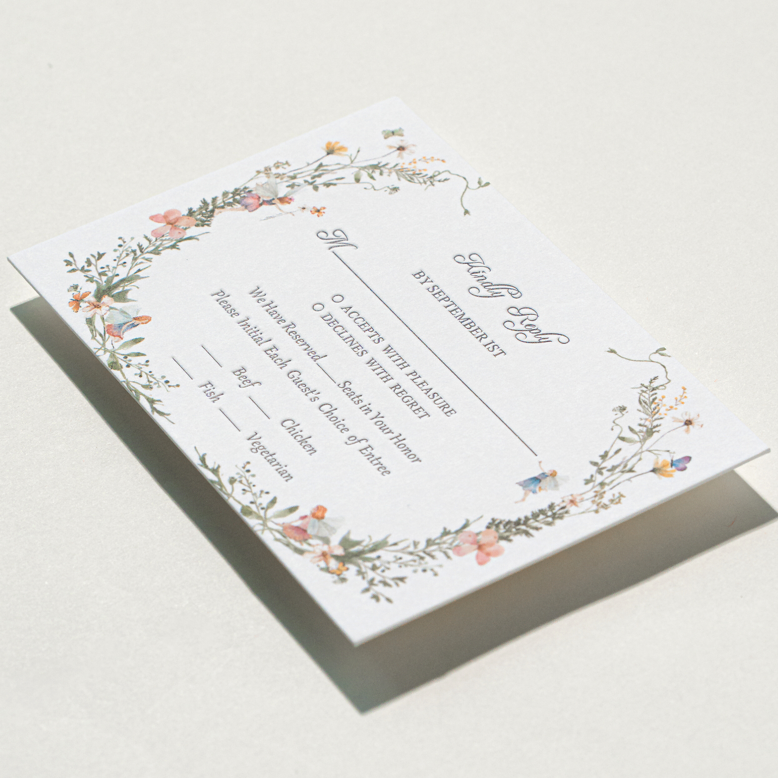 Nuoerp Green RSVP Card Nuoerp Printing