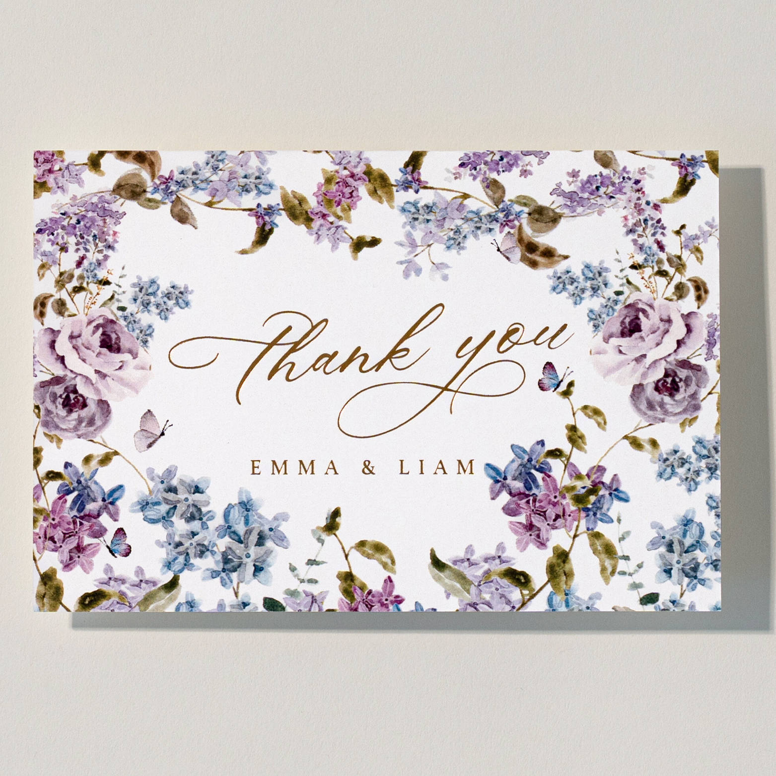 Nuoerp Purple Thank You Card Nuoerp