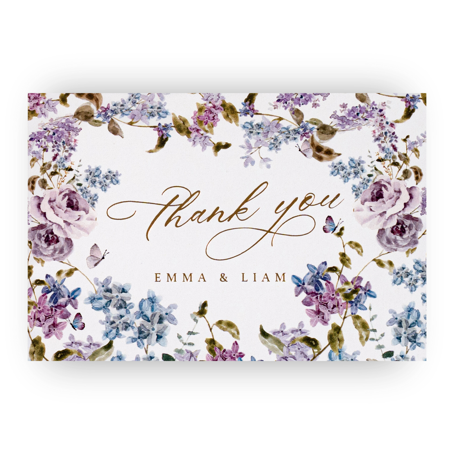 Nuoerp Purple Thank You Card Nuoerp