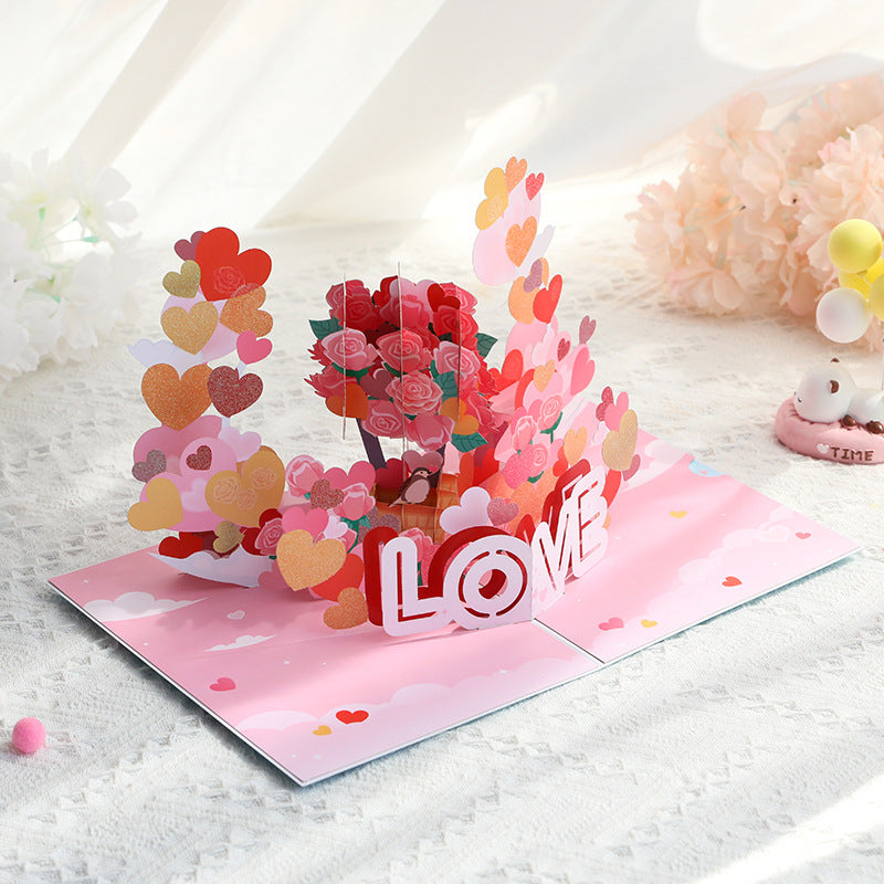 3D Love Pop-Up Card – Intricate Laser-cut Nuoerp