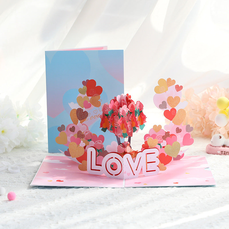 3D Love Pop-Up Card – Intricate Laser-cut Nuoerp