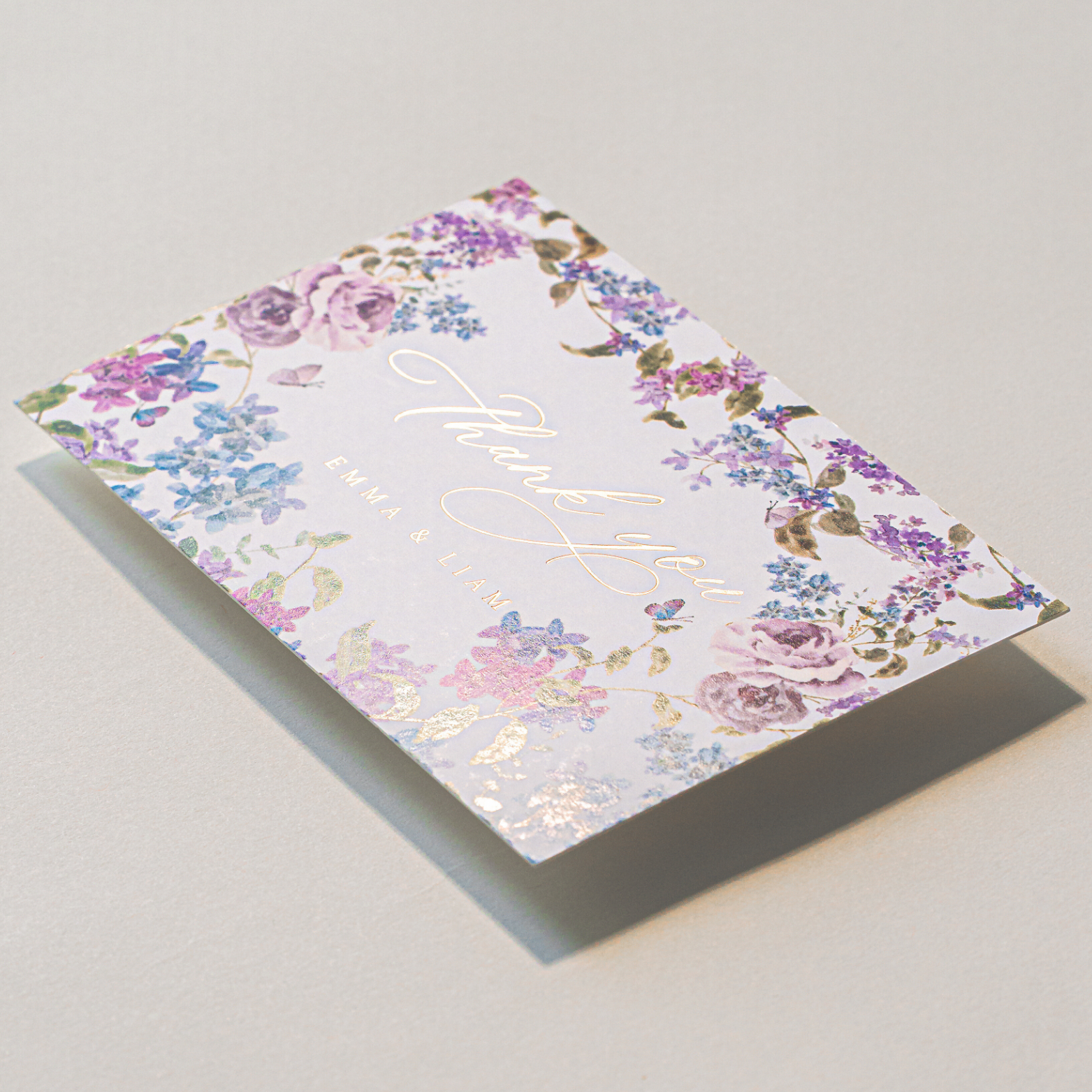 Nuoerp Purple Thank You Card Nuoerp