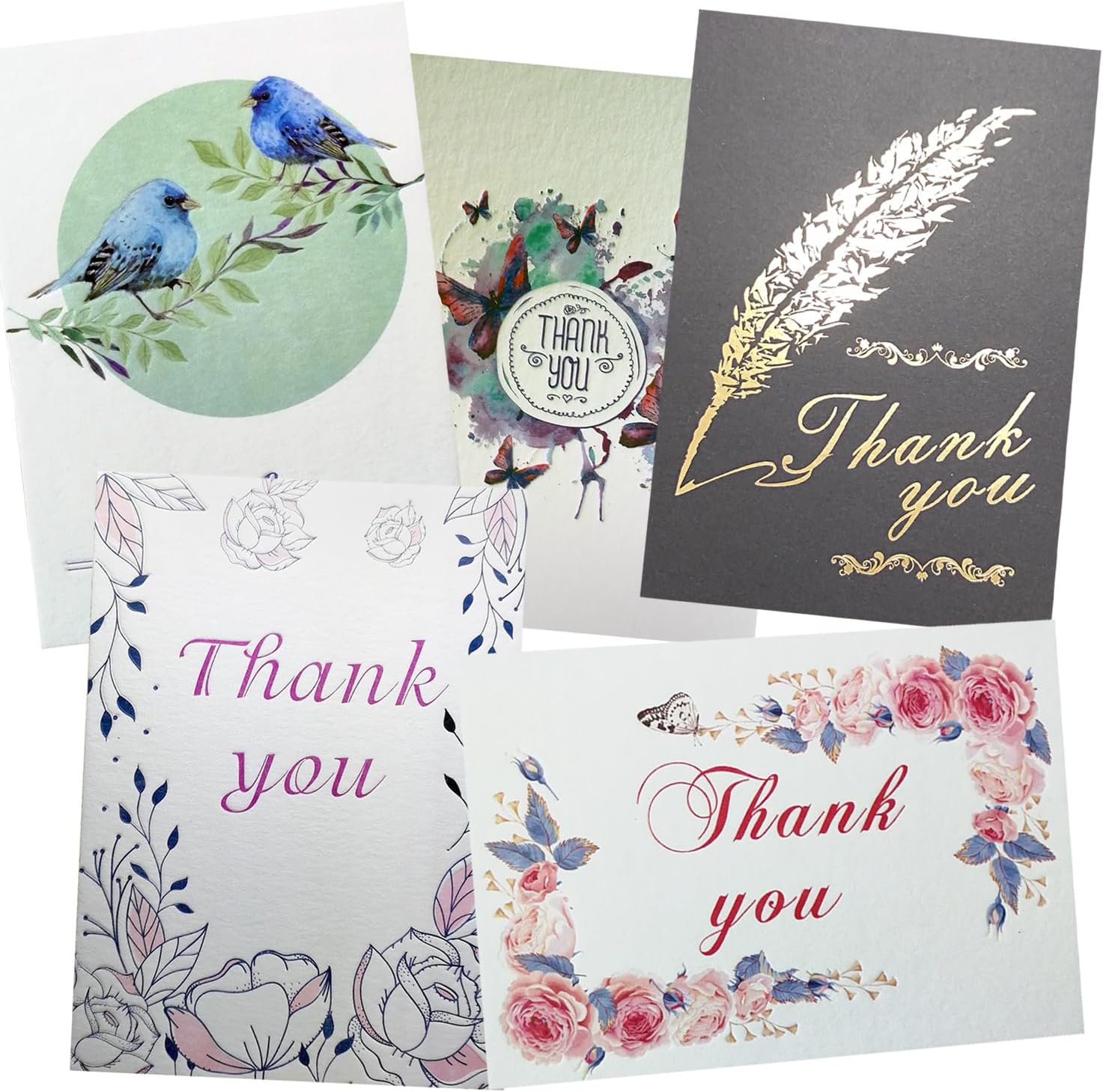 Nuoerp Thank You Cards with Envelopes, Blank Thank You Notes Bulk Set for Small Business, Wedding, Bridal Shower, Christmas, and Graduations, Box Included - 8 Pack, 4.25 x 6 Inch Nuoerp