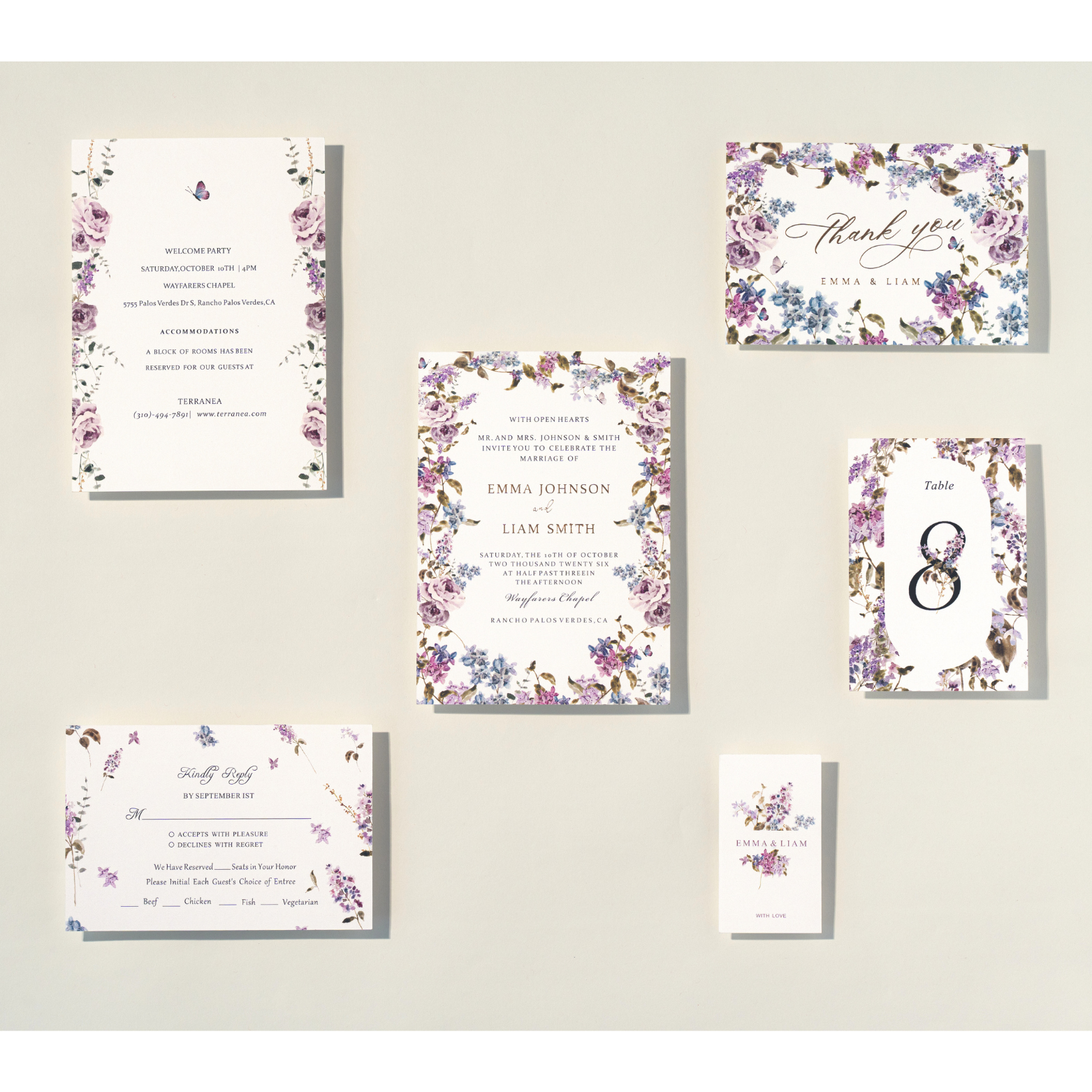 Nuoerp Purple Table Number Cards Nuoerp