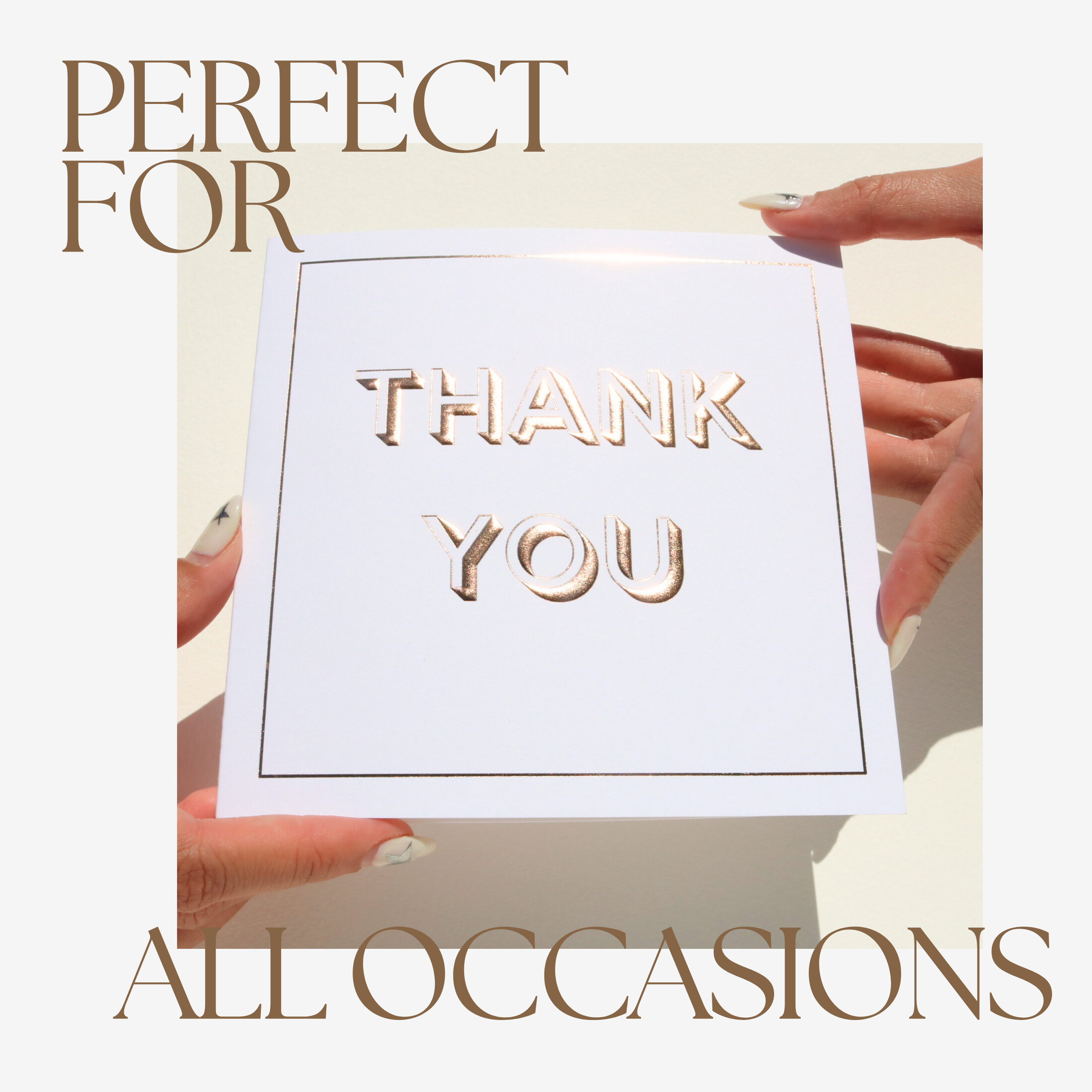 Nuoerp 3 Pack Thank You Cards with Envelopes, Letterpress Rose Gold Foil on Premium Cotton Paper, Premium 6x6 Cards for All Occasions, Wedding, Bridal Shower, Gratitude for Special Occasions, Blank Inside for Personal Message (3 Pack) Nuoerp