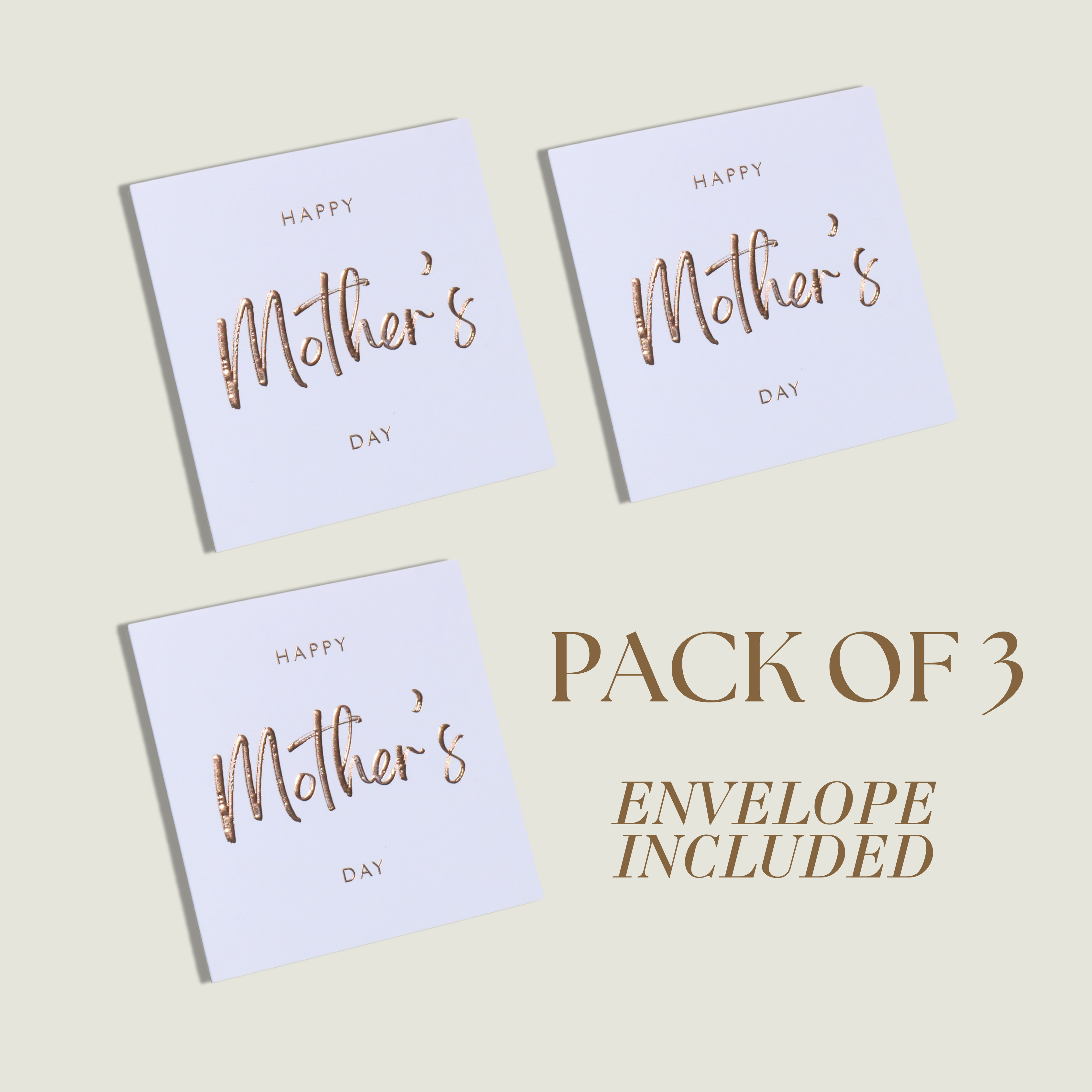 Nuoerp 3 Pack Mother’s Day Greeting Cards with Envelopes, Embossed Gold Foil Greeting Cards on Premium Cotton Paper, Premium 6x6 Thank You Cards for Mother, Wife, Partner (3 Pack) Nuoerp