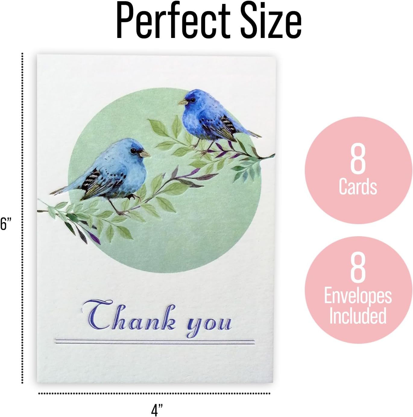 Nuoerp Thank You Cards with Envelopes, Blank Thank You Notes Bulk Set for Small Business, Wedding, Bridal Shower, Christmas, and Graduations, Box Included - 8 Pack, 4.25 x 6 Inch Nuoerp