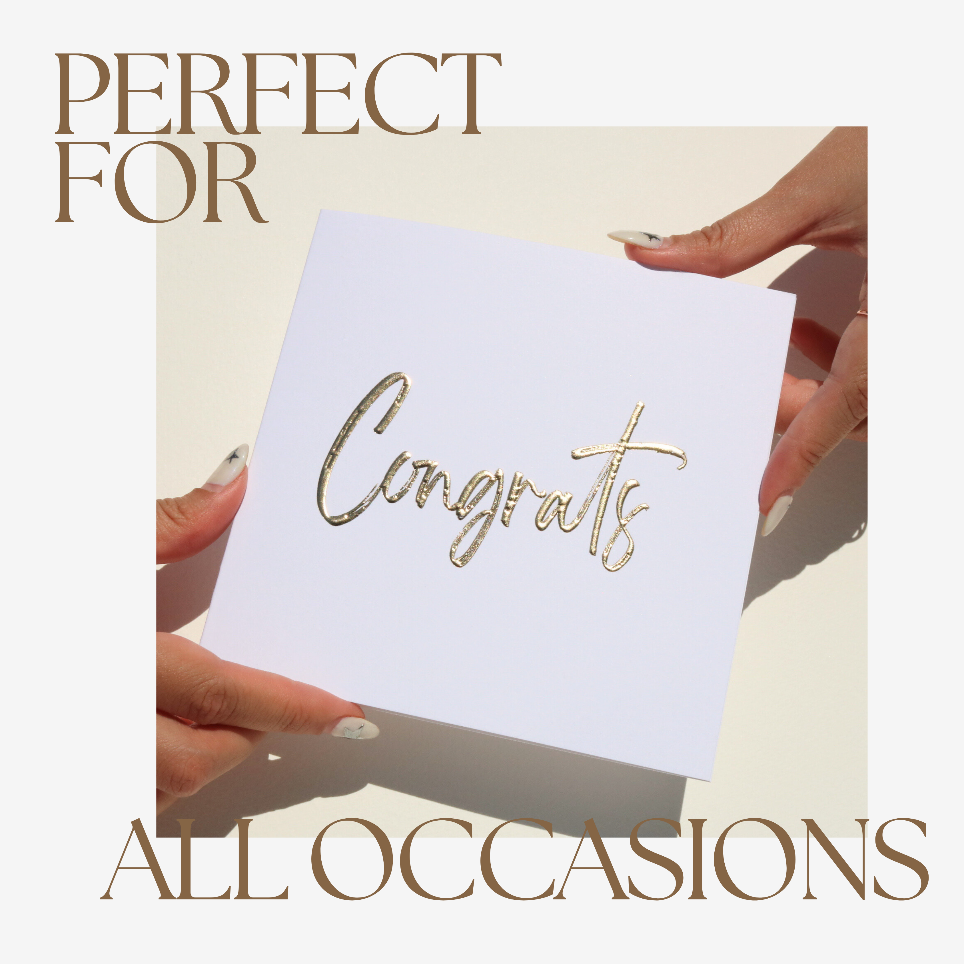 Nuoerp 3 Pack Congratulations Greeting Cards with Envelopes, Embossed Gold Foil Greeting Cards on Premium Cotton Paper, Premium 6x6 Thank You Cards for Graduation, Wedding, New Baby, Special Occasions (3 Pack) Nuoerp