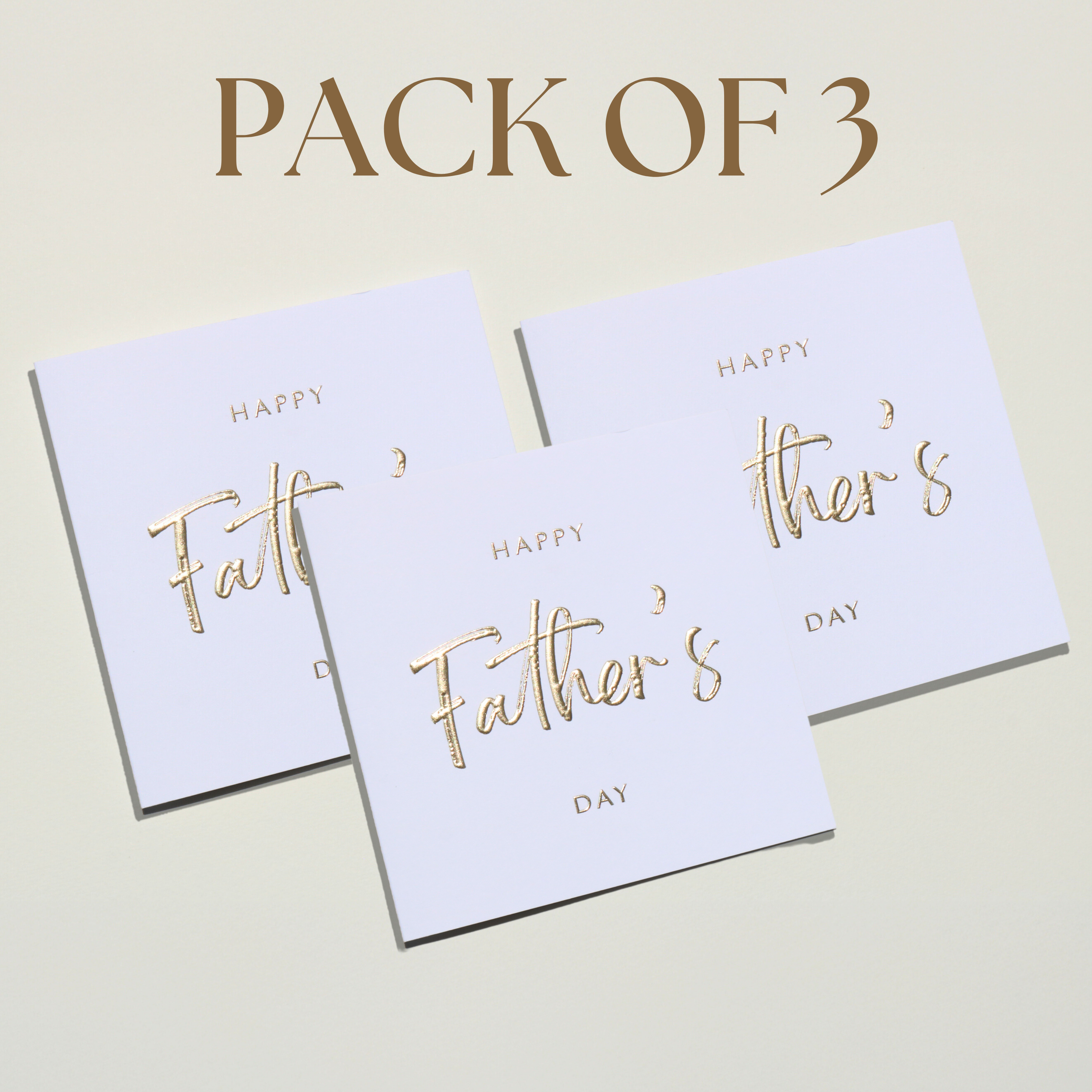 Nuoerp 3 Pack Father’s Day Greeting Cards with Envelopes, Embossed Gold Foil Greeting Cards on Premium Cotton Paper, Premium 6x6 Thank You Cards for Dad, Husband, Partner (3 Pack) Nuoerp