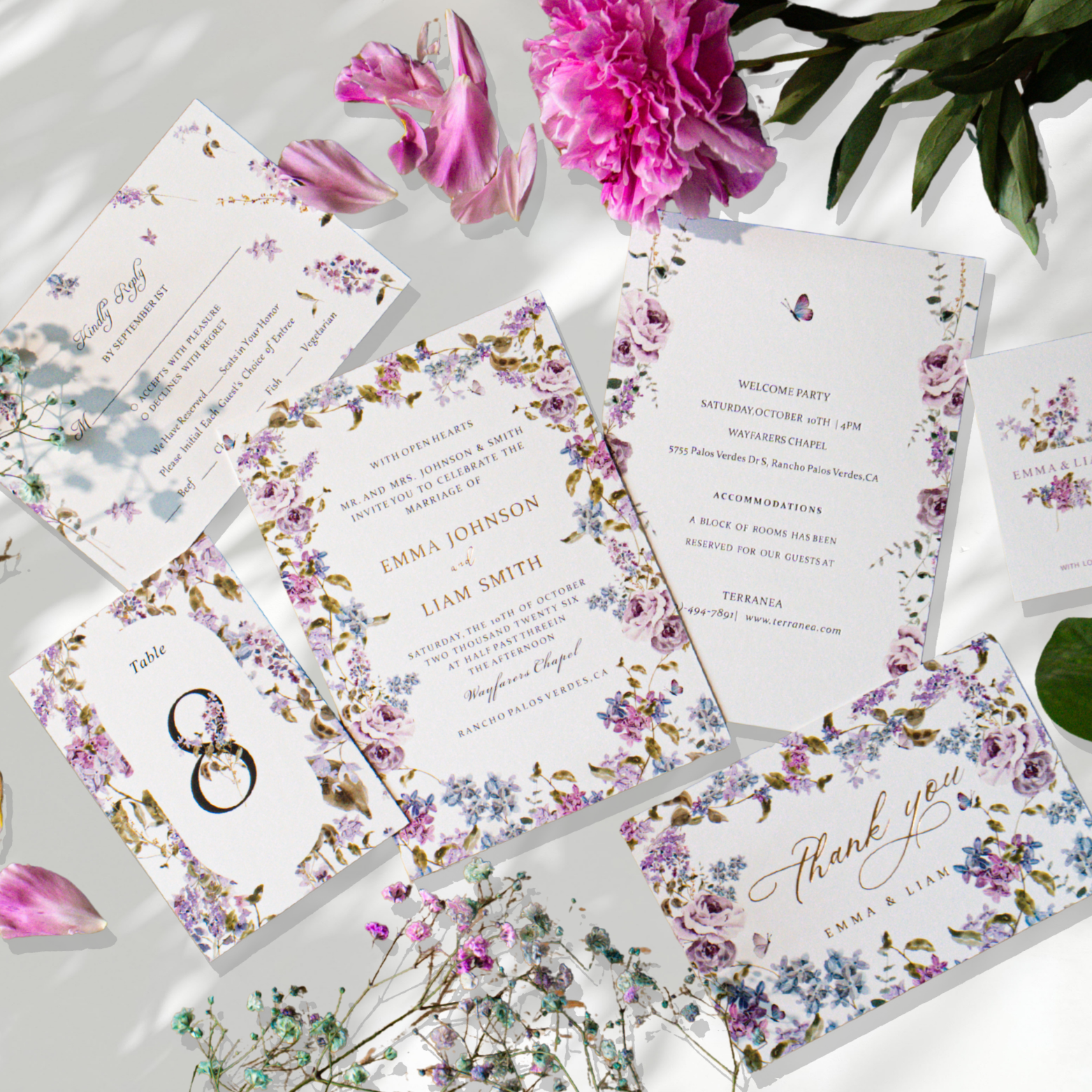Nuoerp Purple RSVP Card Nuoerp