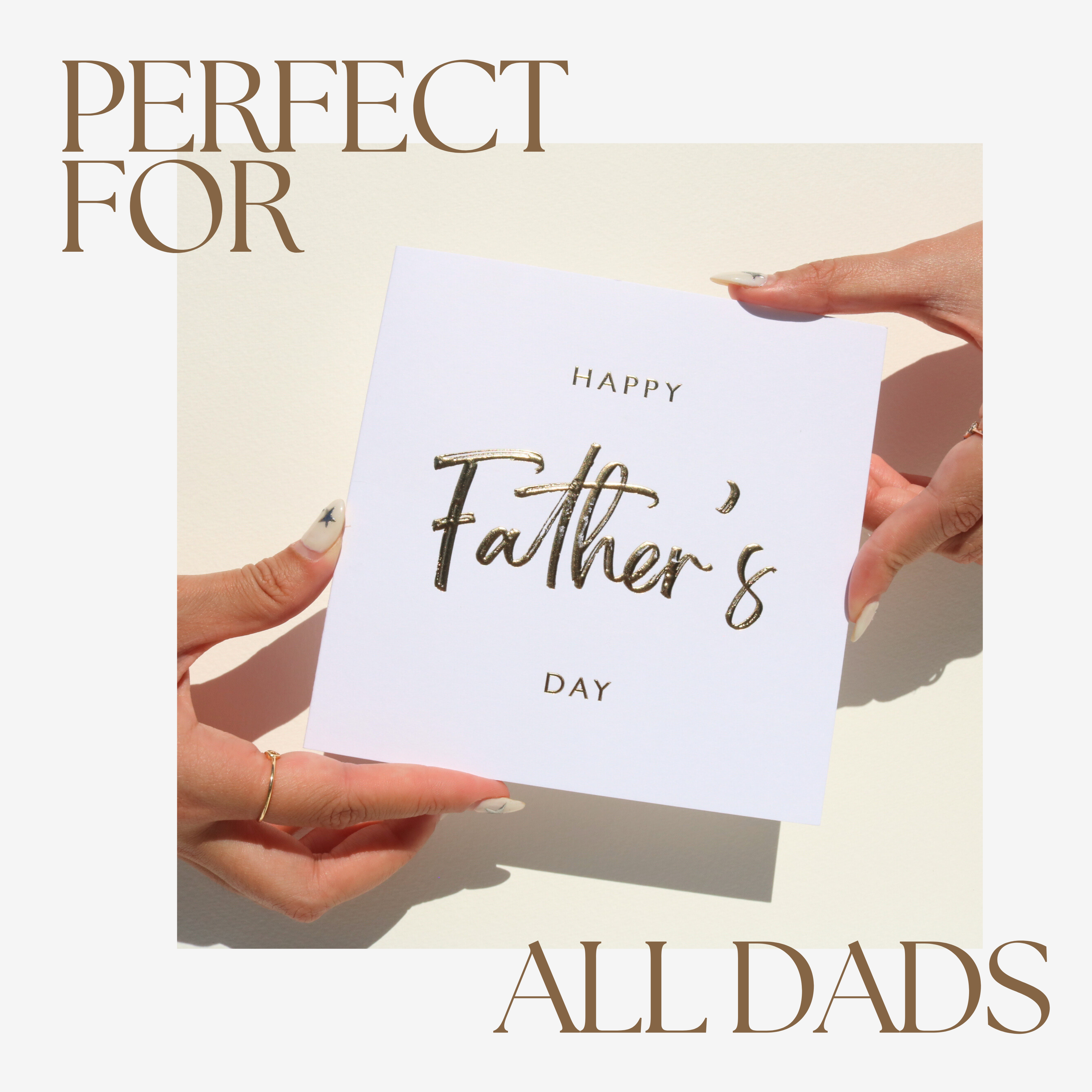 Nuoerp 3 Pack Father’s Day Greeting Cards with Envelopes, Embossed Gold Foil Greeting Cards on Premium Cotton Paper, Premium 6x6 Thank You Cards for Dad, Husband, Partner (3 Pack) Nuoerp