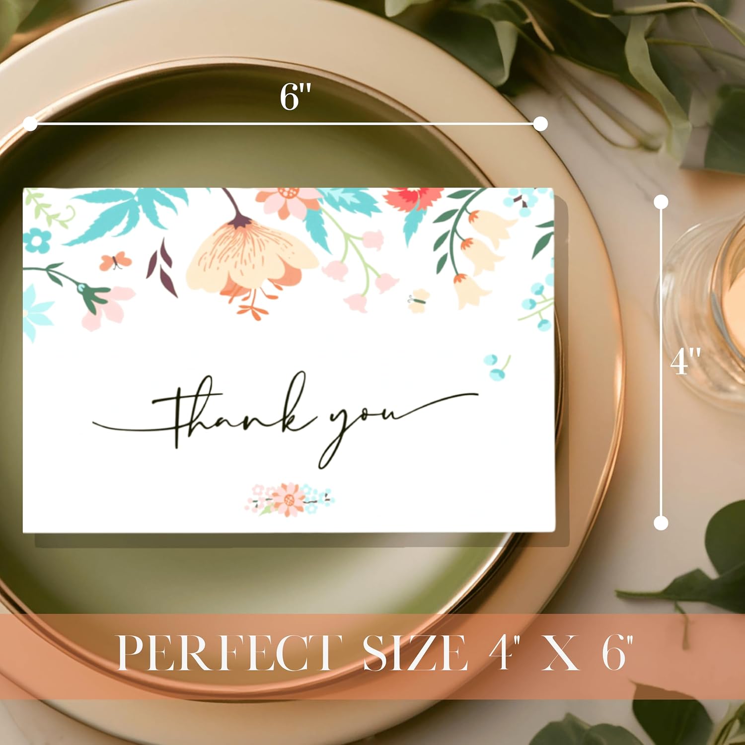Nuoerp 25 Pack Thank You Cards with Envelopes, Premium Cotton Paper Nuoerp