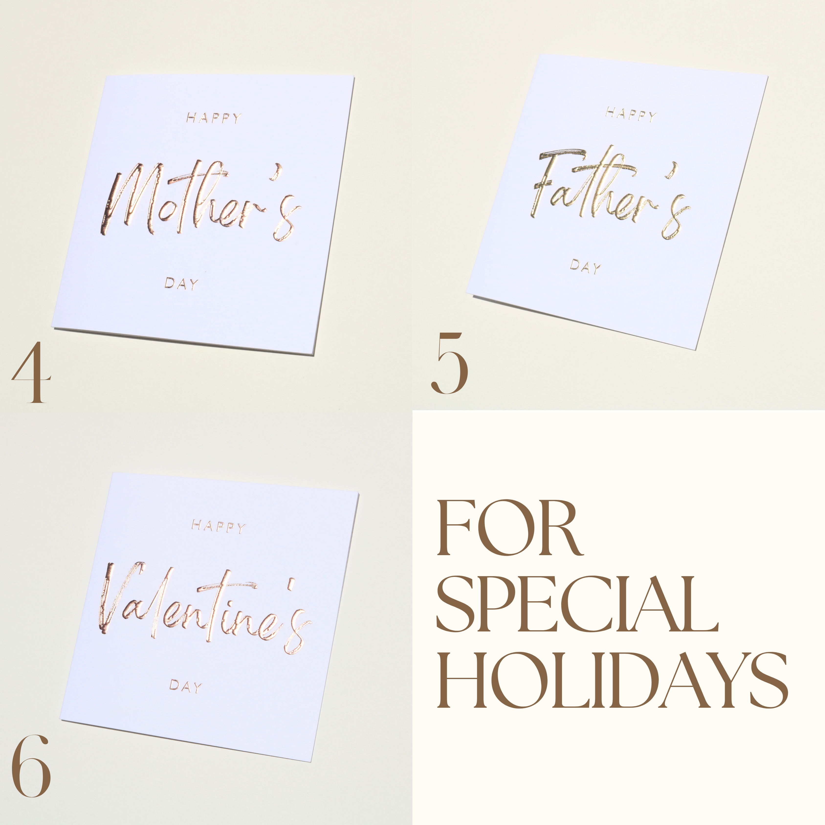 10 Pack All Occasion Greeting Cards 6x6 – Embossed Letterpress Gold Foil Card Sets with Envelopes All Occasion – Holiday Card – Thank You Card with Envelope by NUOERP – Birthday, New Year, Congrats Nuoerp Printing