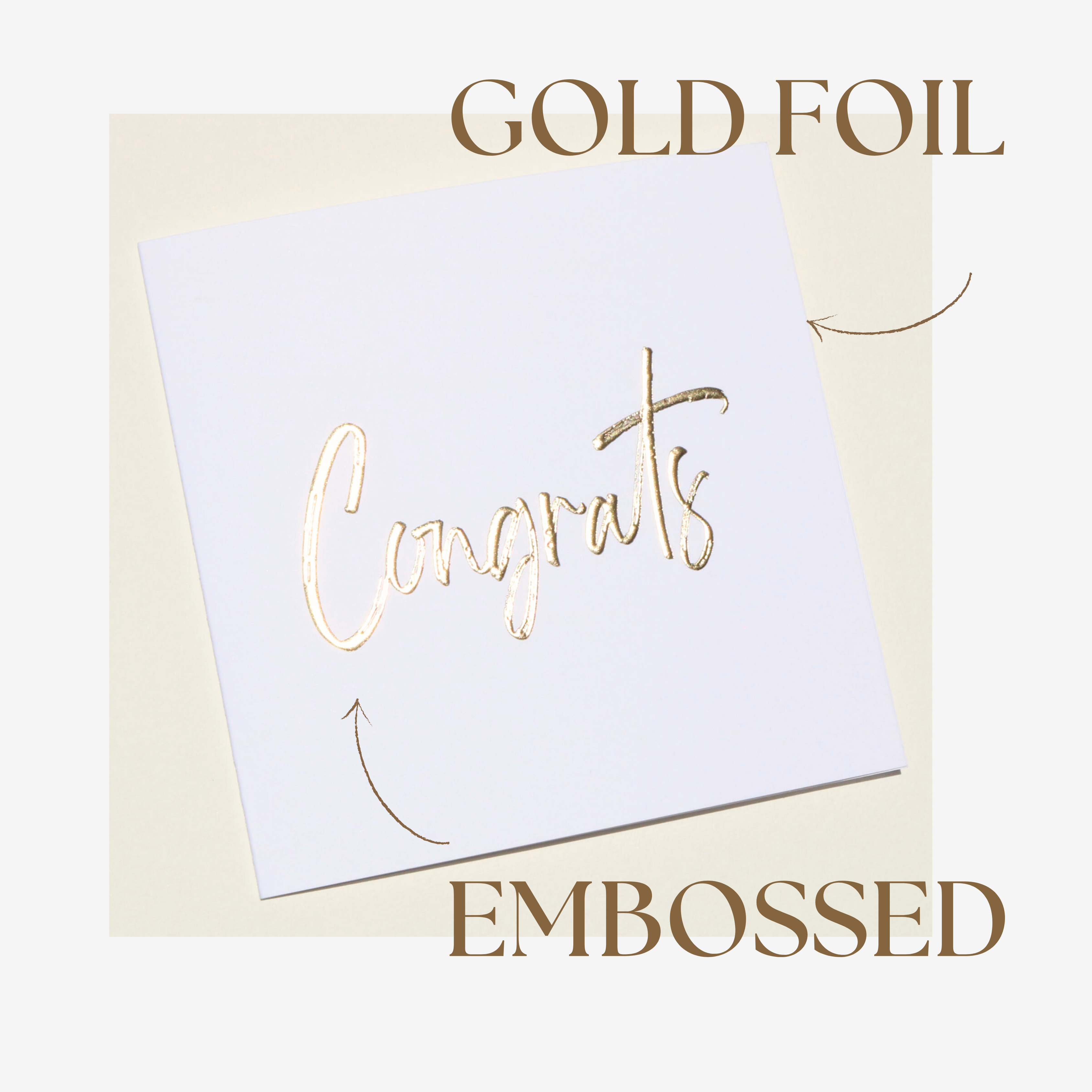 Nuoerp 3 Pack Congratulations Greeting Cards with Envelopes, Embossed Gold Foil Greeting Cards on Premium Cotton Paper, Premium 6x6 Thank You Cards for Graduation, Wedding, New Baby, Special Occasions (3 Pack) Nuoerp