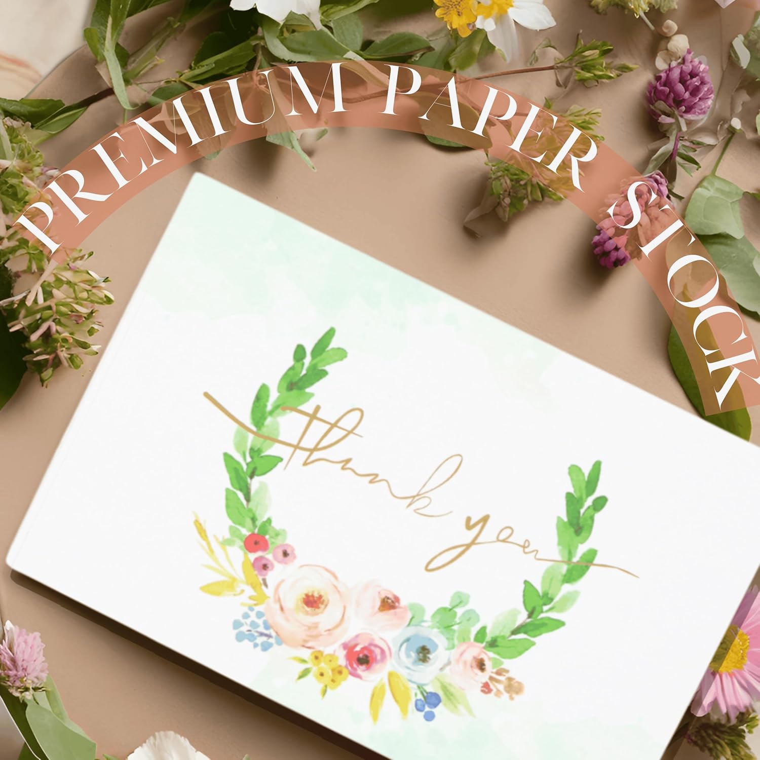 Nuoerp 25 Pack Thank You Cards with Envelopes, Premium Cotton Paper Nuoerp