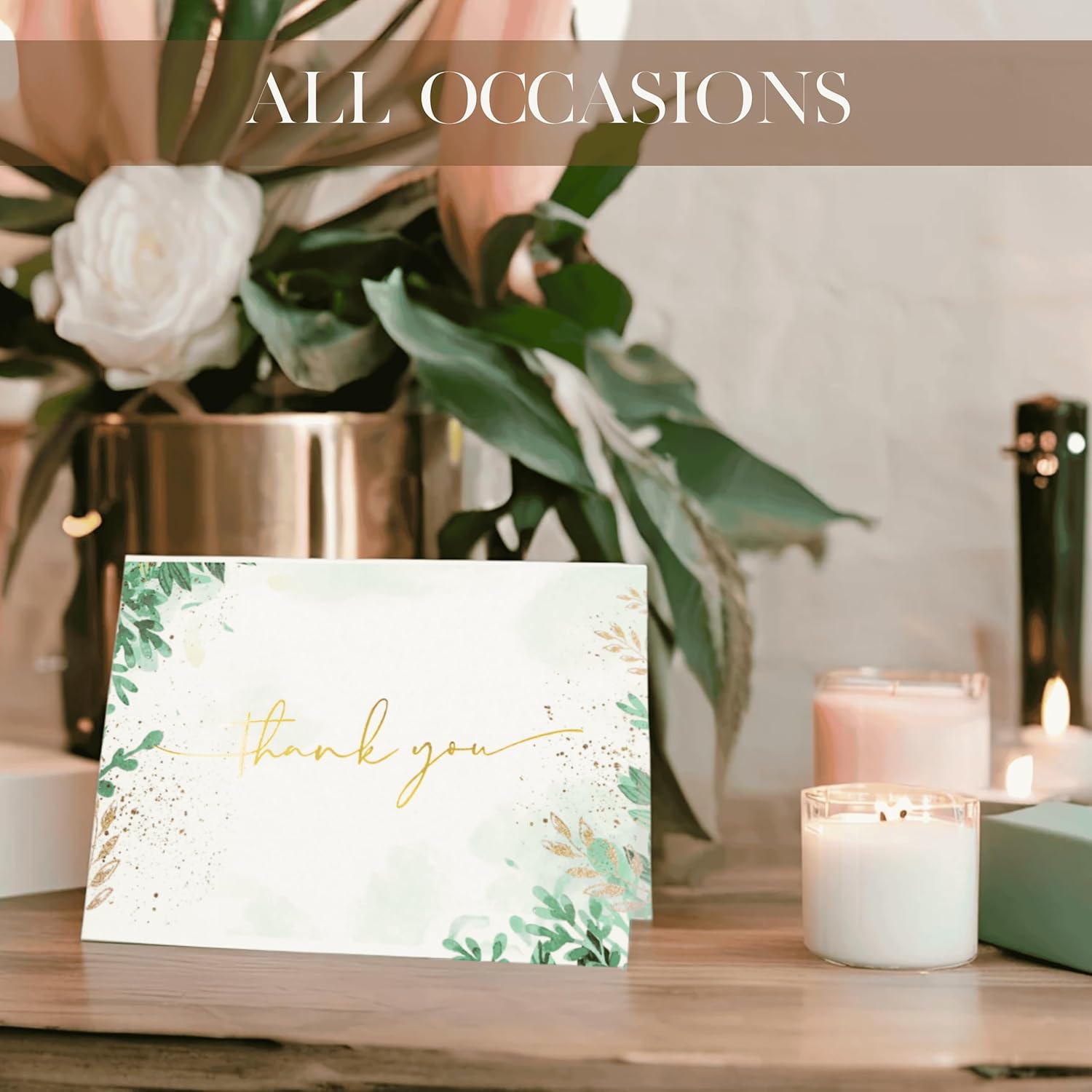 Nuoerp 100 Pack Thank You Cards with Envelopes, Premium Cotton Paper Nuoerp
