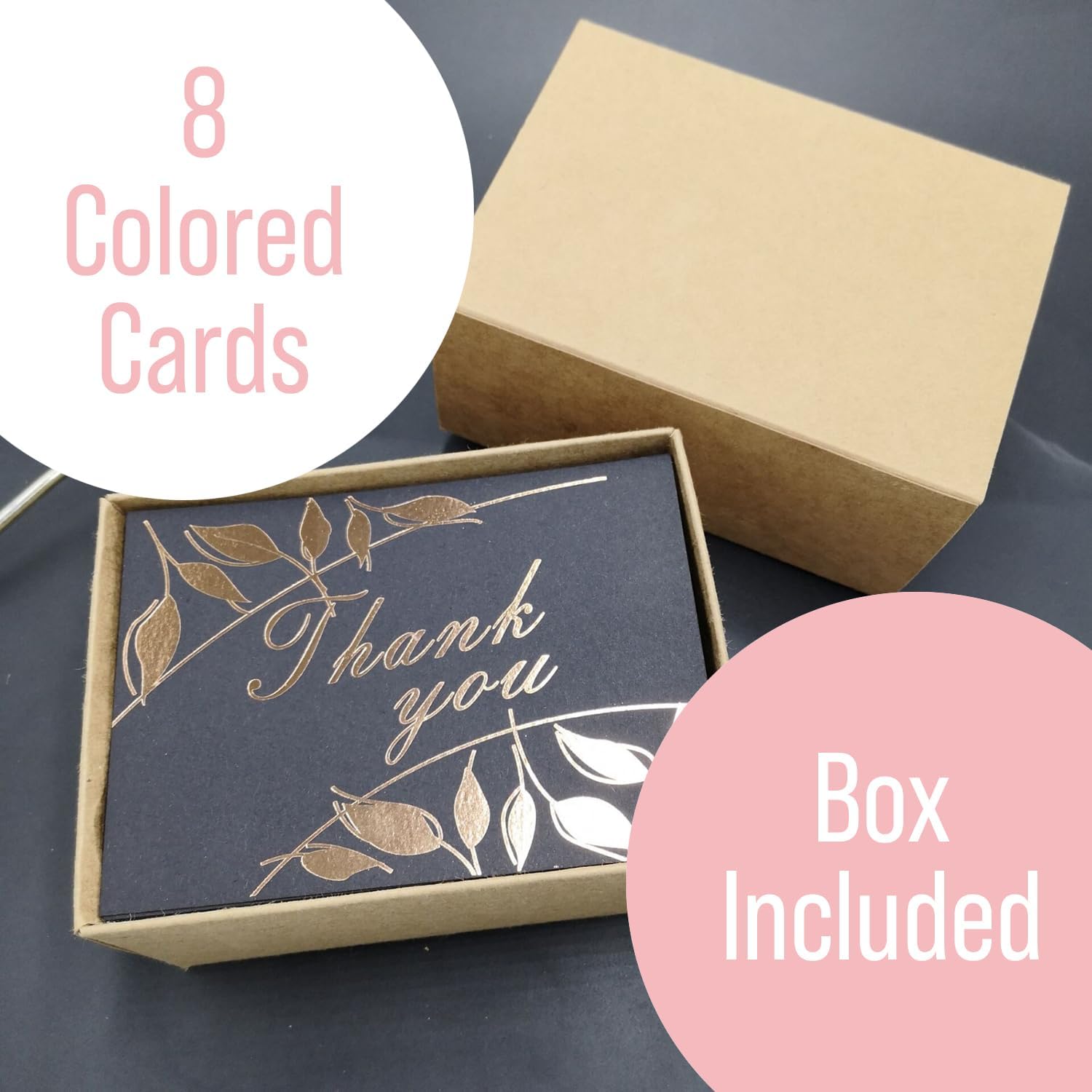 Nuoerp Thank You Cards with Envelopes, Blank Thank You Notes Bulk Set for Small Business, Wedding, Bridal Shower, Christmas, and Graduations, Box Included - 8 Pack, 4.25 x 6 Inch Nuoerp